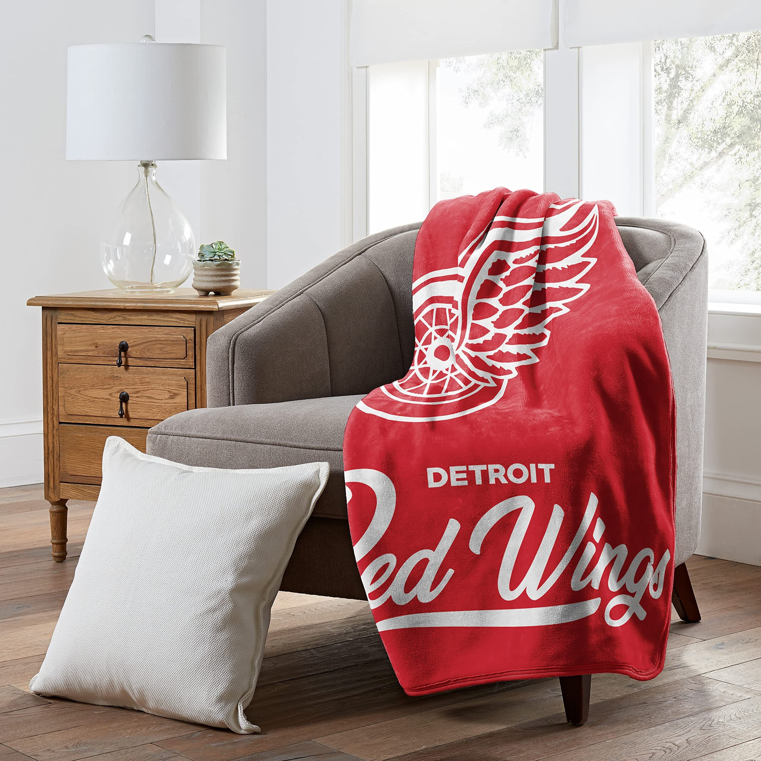 Red Wings OFFIcIAL NHL Signature Raschel Throw Blanket 50 x 60(D0102H94U97)
