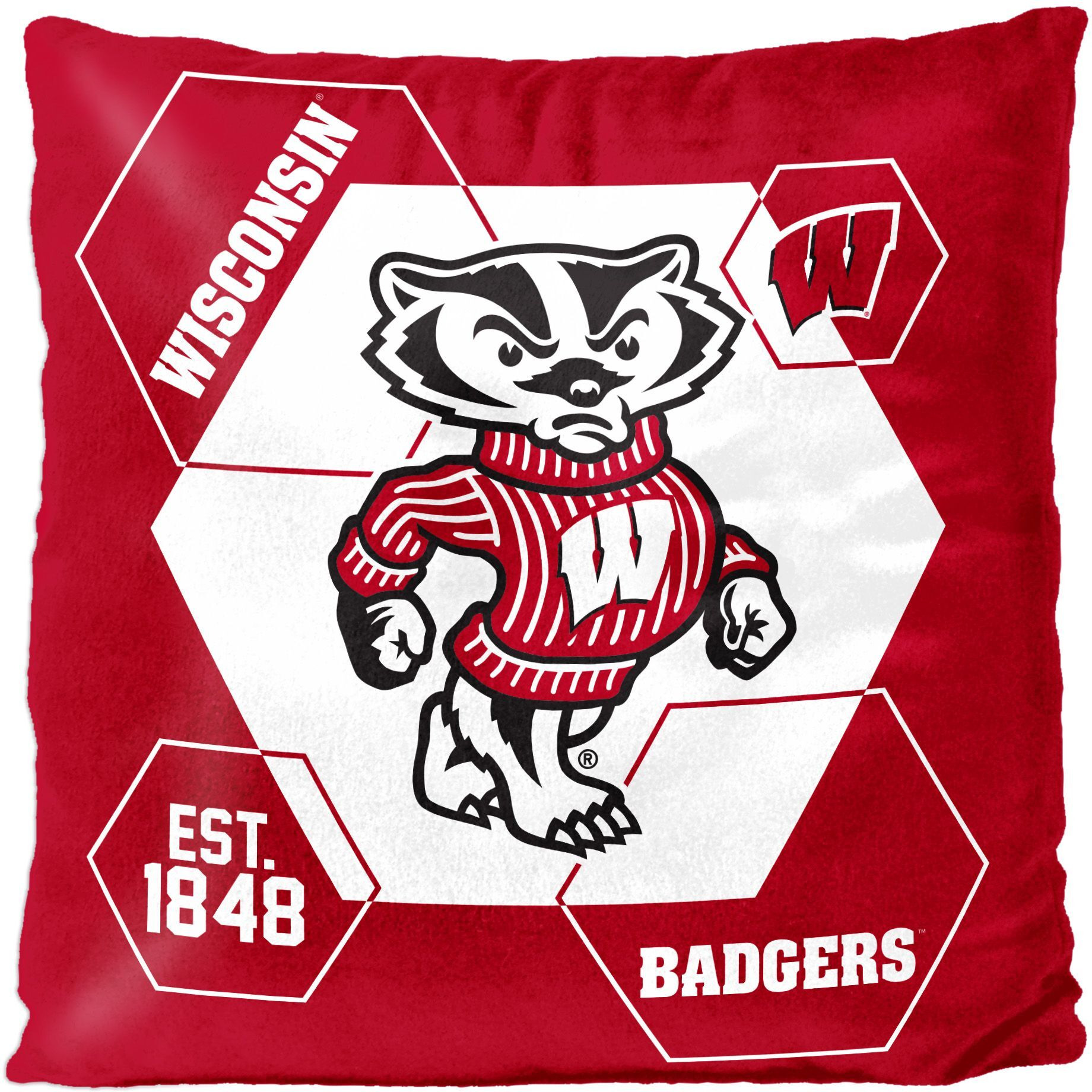 Wisconsin OFFIcIAL NHL connector Double Sided Velvet Pillow 16 x 16(D0102HARZPg)