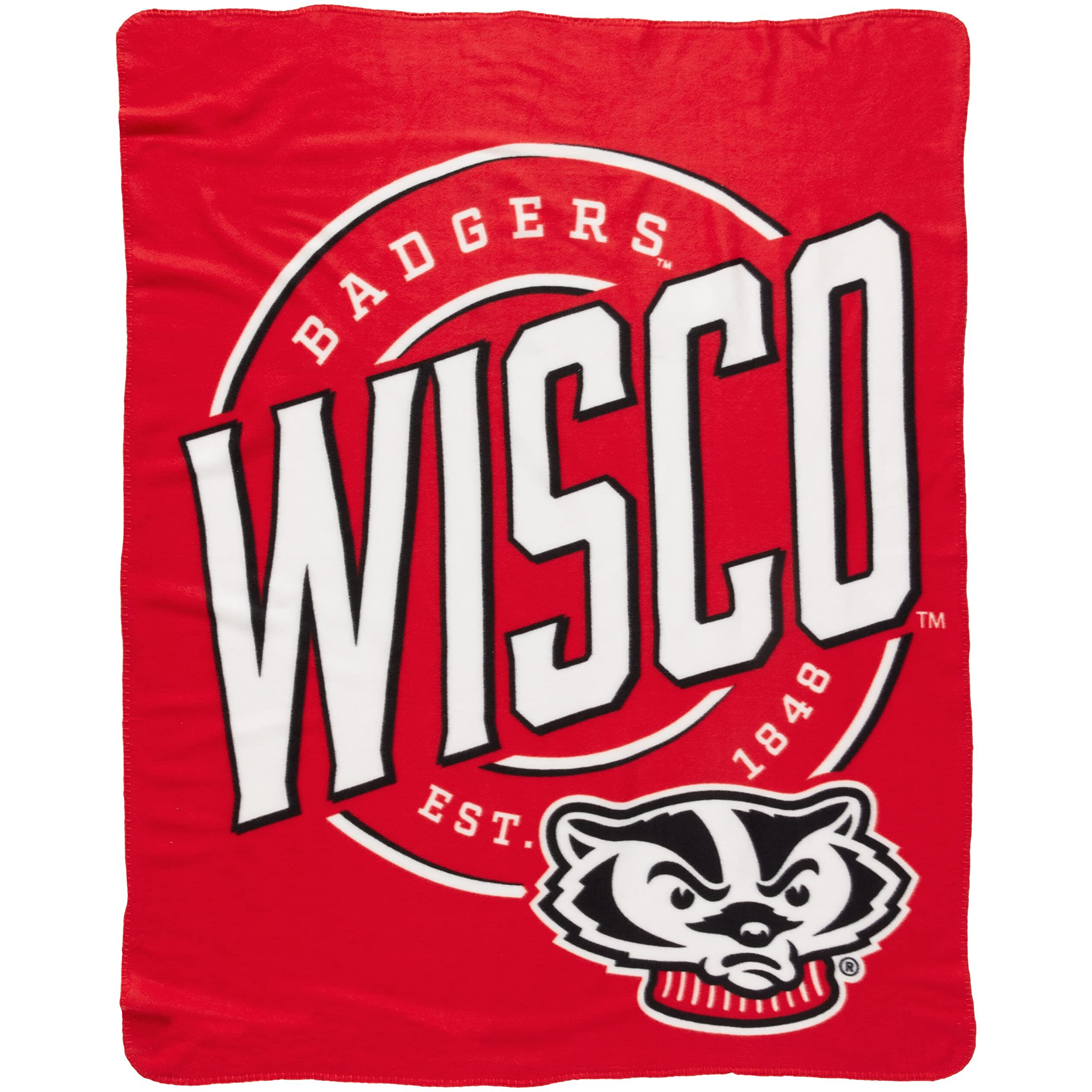 Wisconsin OFFIcIAL NcAA campaign Fleece Throw Blanket 50 x 60(D0102H942AW)