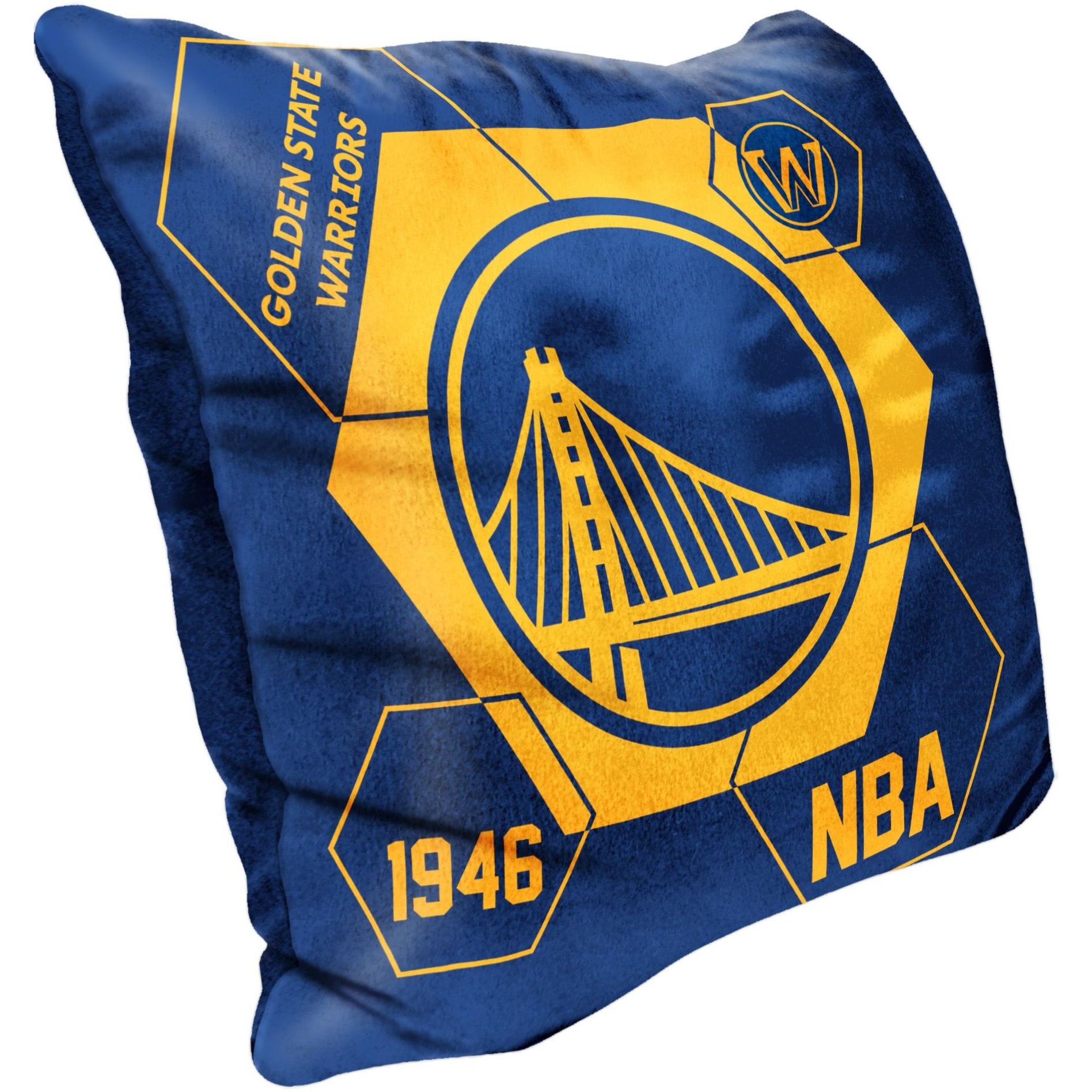 Warriors OFFIcIAL NBA connector Double Sided Velvet Pillow 16 x 16(D0102H94DLg)