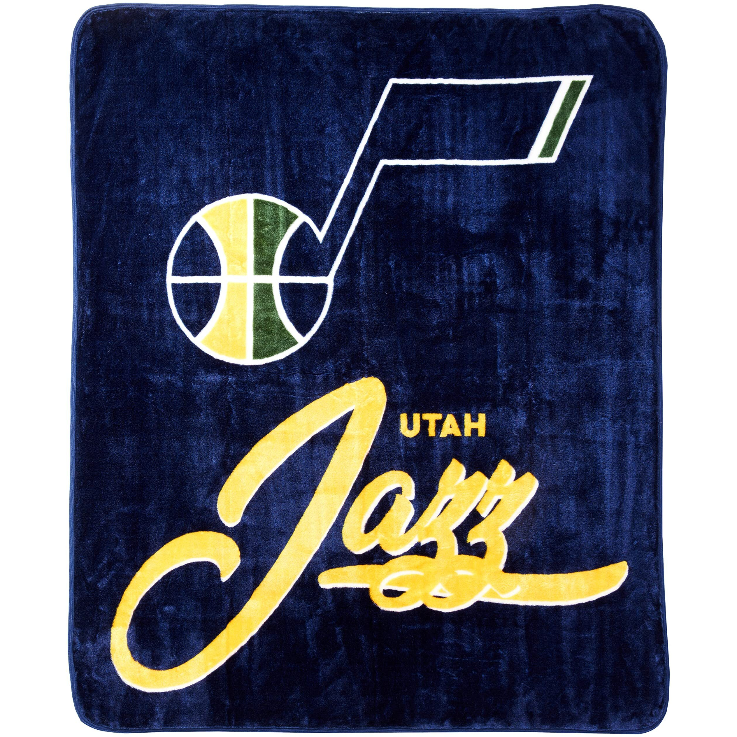 Jazz OFFIcIAL NBA Signature Raschel Throw Blanket 50 x 60(D0102H94YJA)