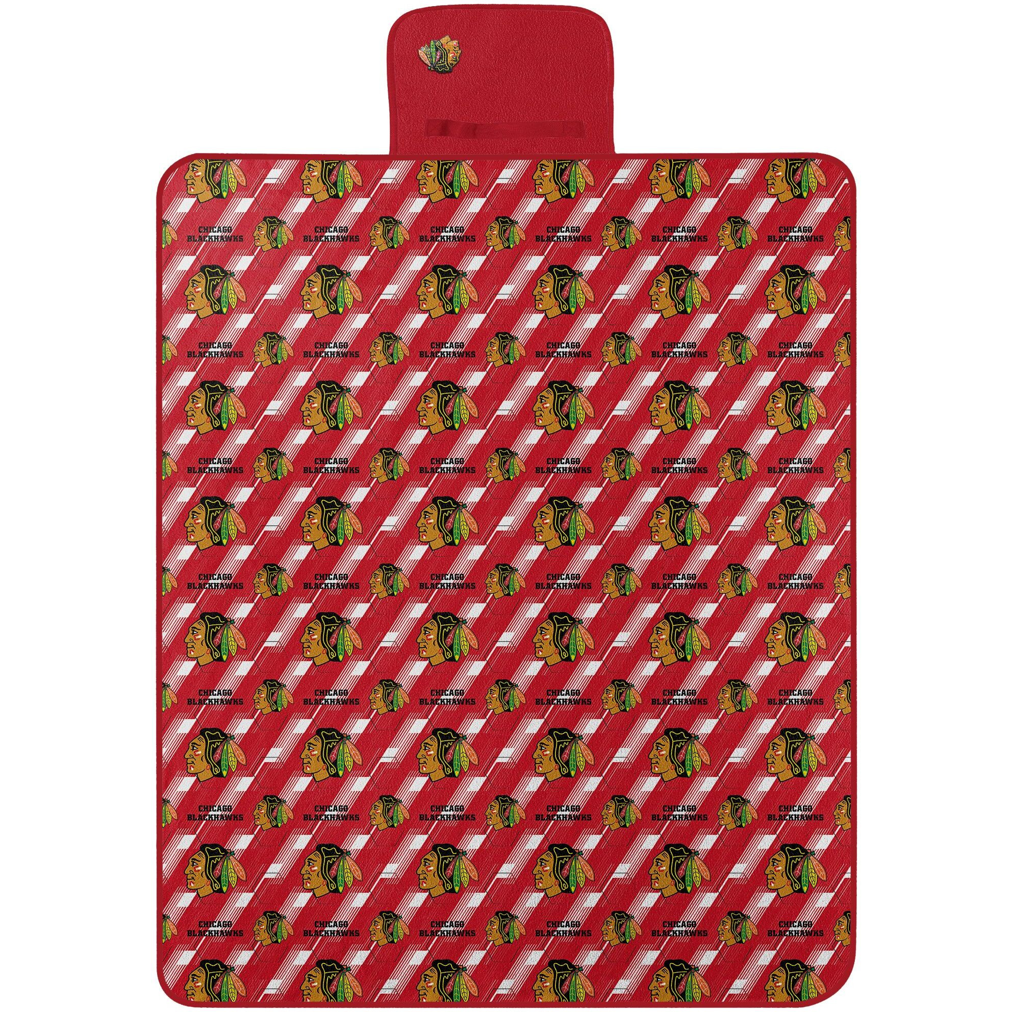 Blackhawks OFFIcIAL NHL Hex Stripe Picnic Blanket 60 x 72(D0102H94FUY)