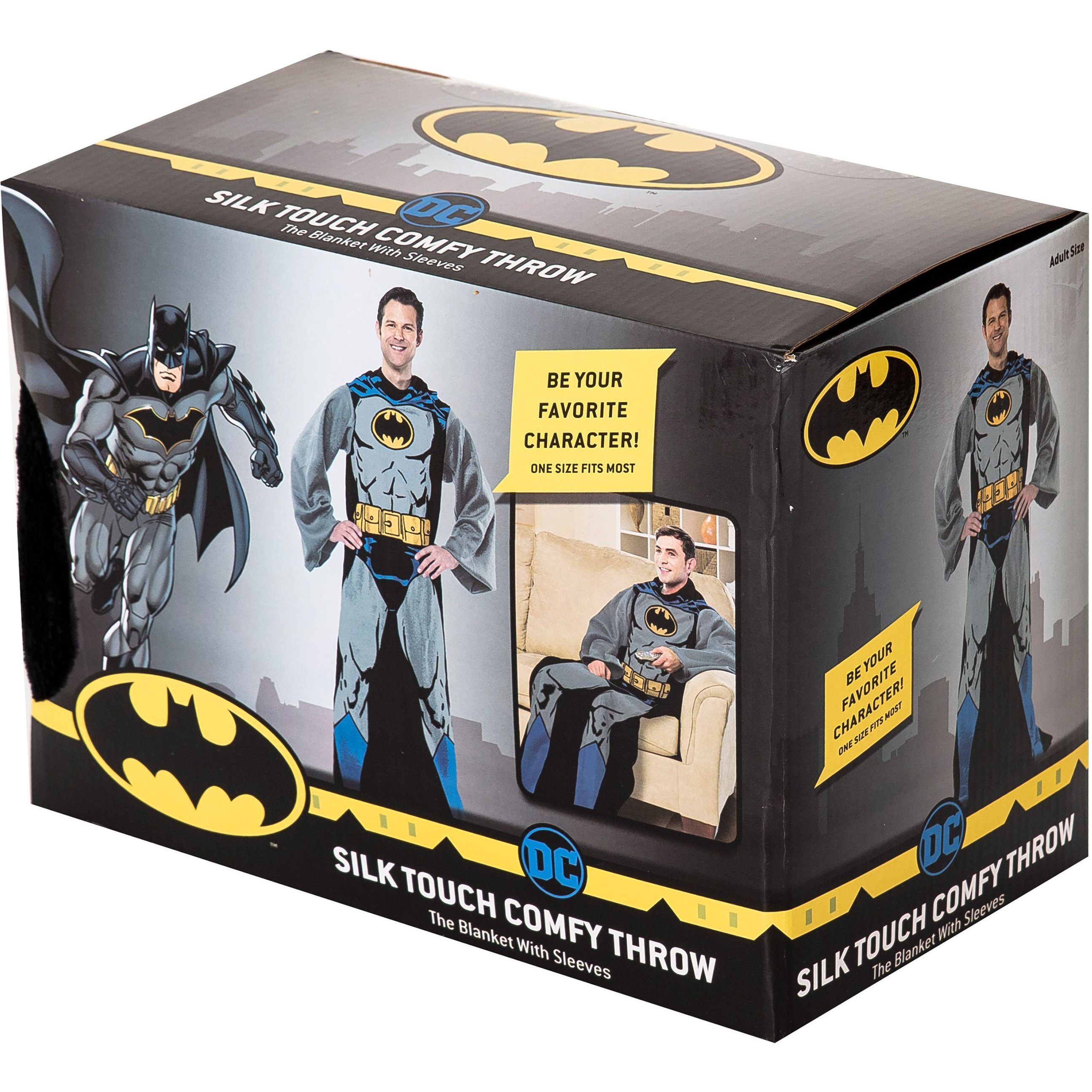 Batman-Batman in Black Star Wars The Mandalorian comfy Mando Adult Silk Touch comfy Throw Blanket with Sleeves 48 x 71(D0102HAR1Z7)
