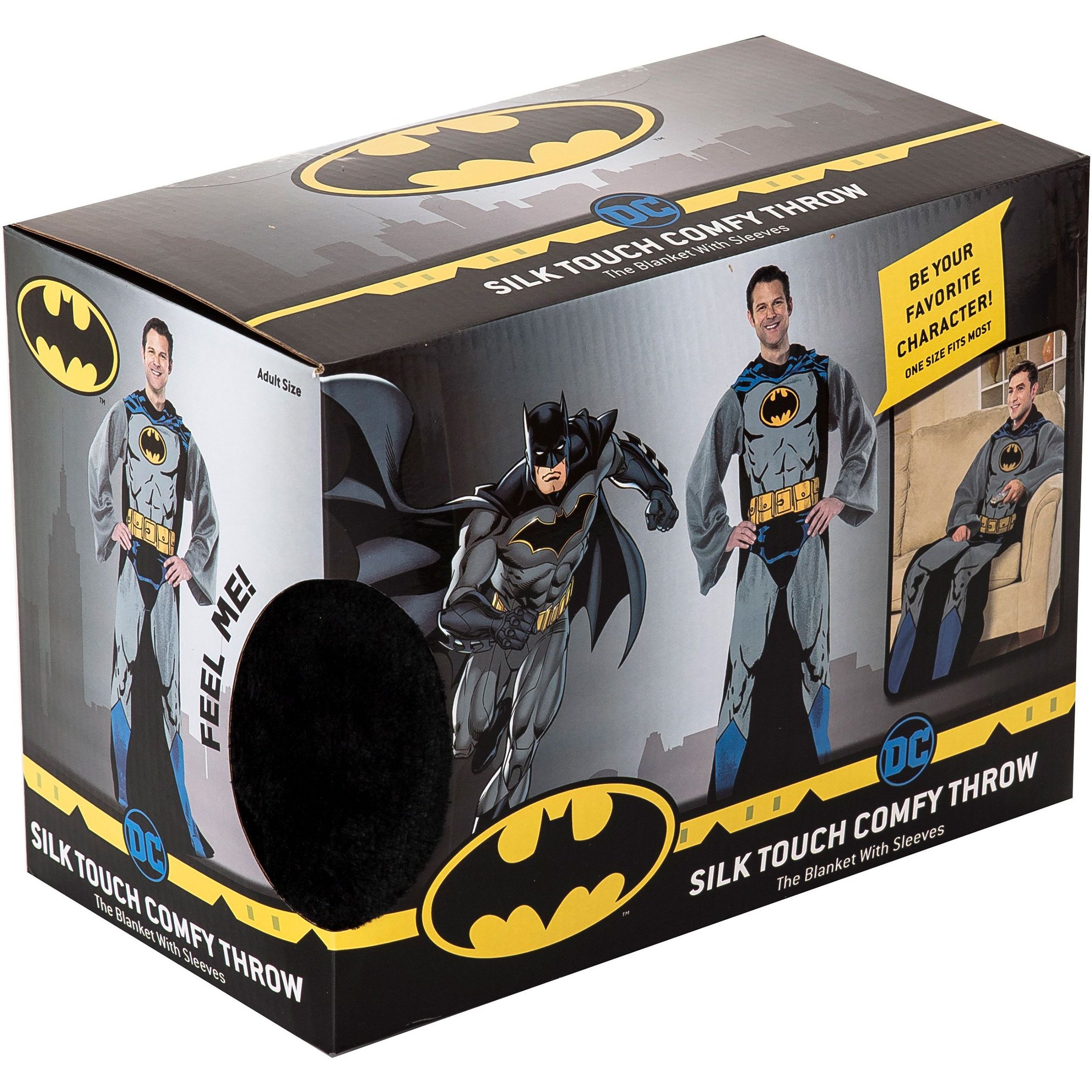 Batman-Batman in Black Star Wars The Mandalorian comfy Mando Adult Silk Touch comfy Throw Blanket with Sleeves 48 x 71(D0102HAR1Z7)