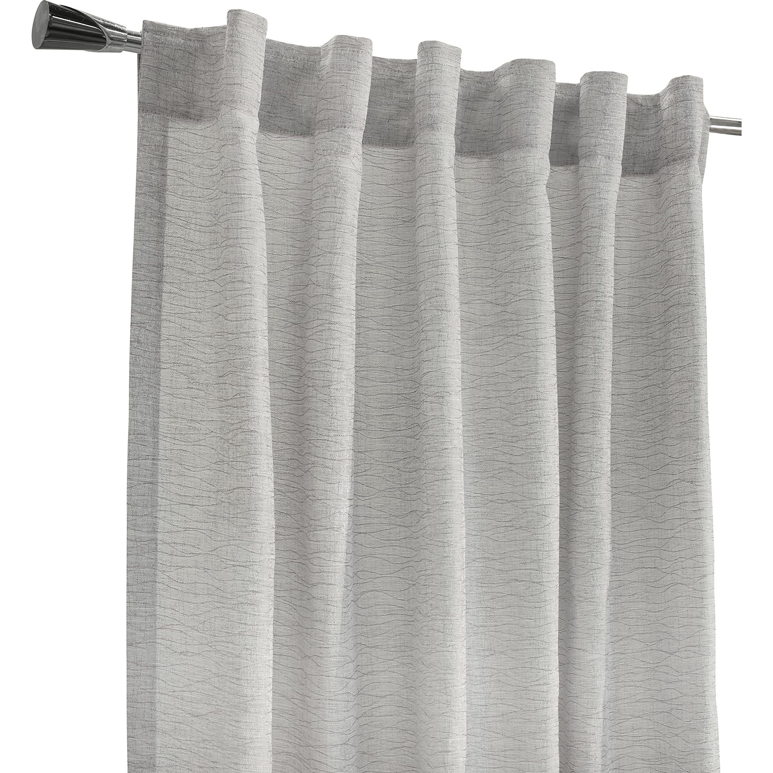 Gladstone Dual Header Curtain Panel Window Dressing 52 x 84 in Silver