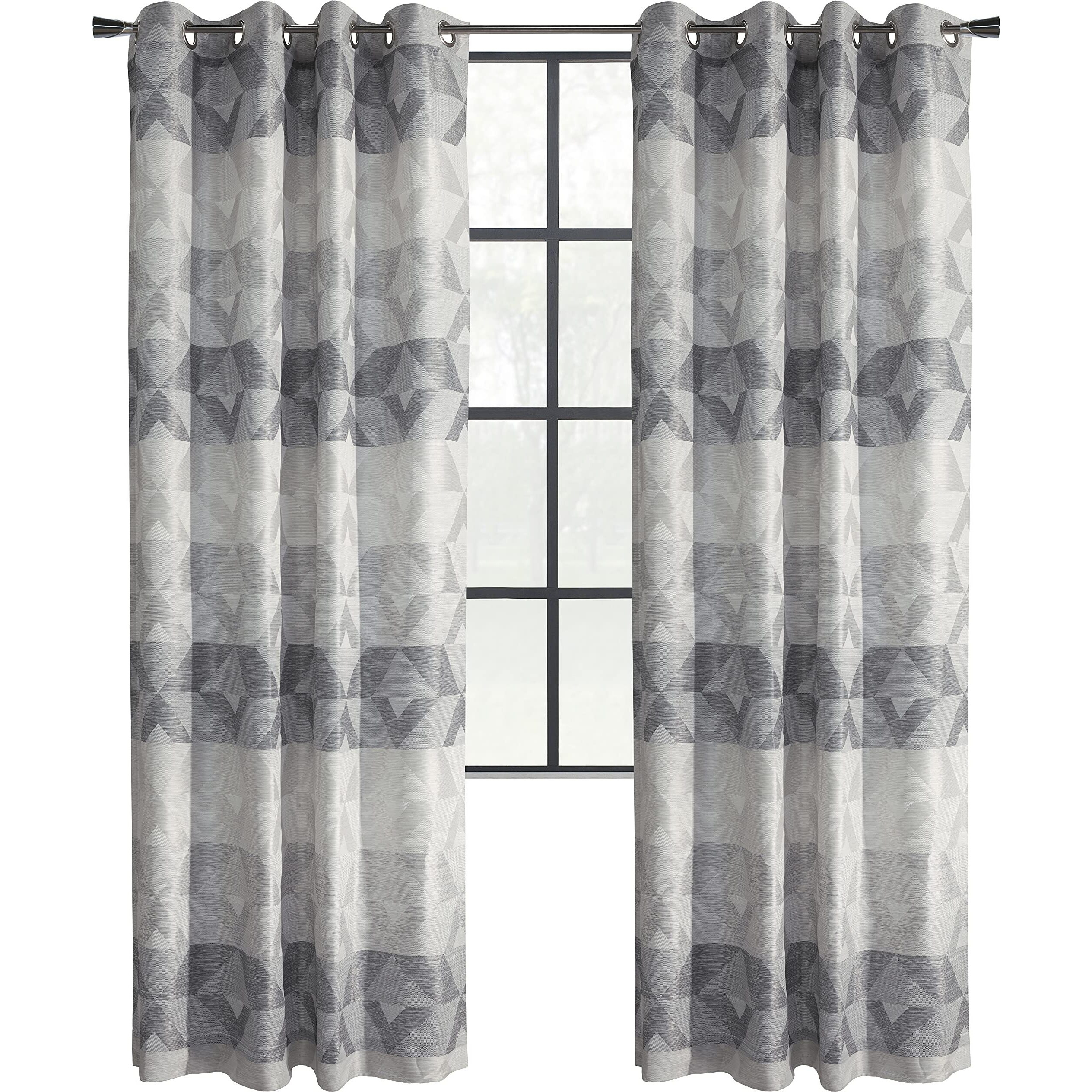 Tristar Grommet Curtain Panel 52 x 84 in Natural Grey