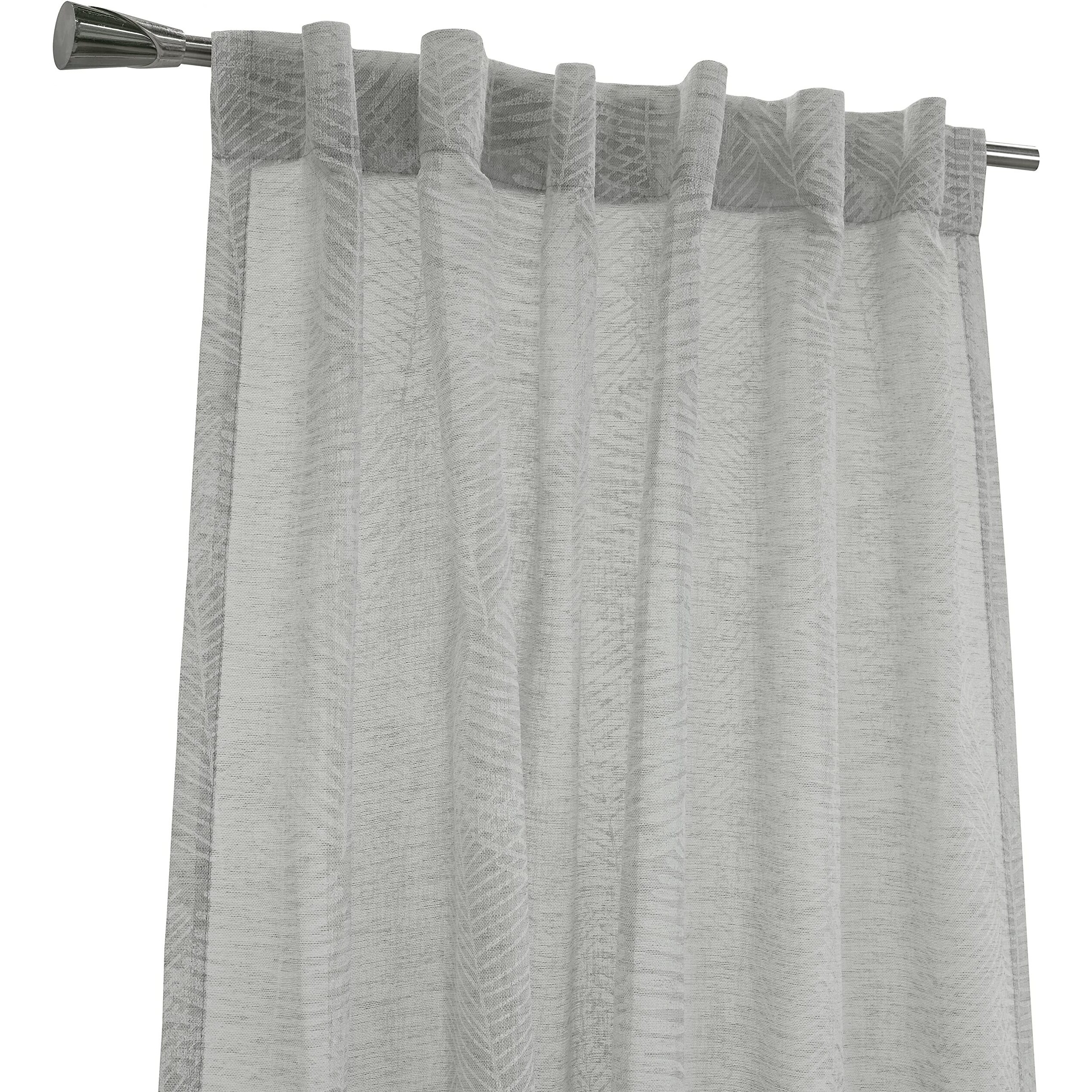Emma Dual Header Curtain Panel Window Dressing 52 x 84 in Grey