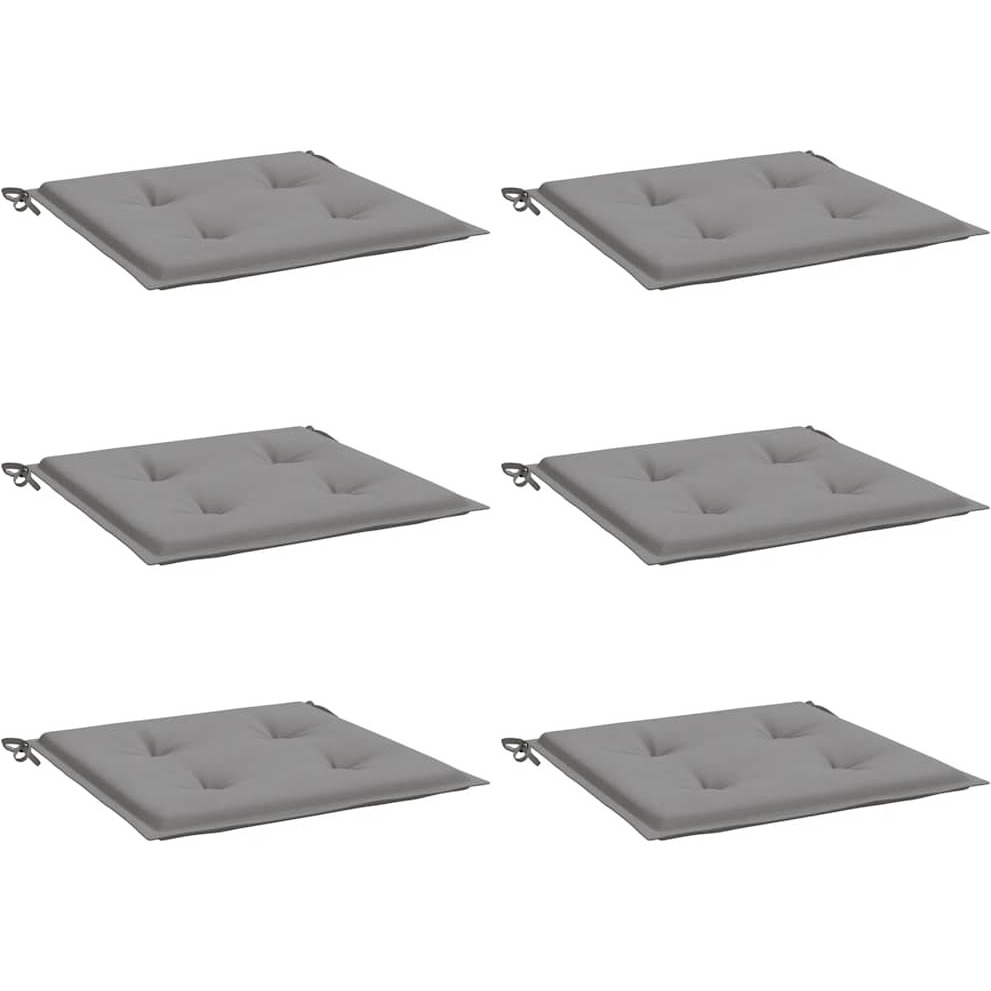 vidaXL Garden Chair Cushions 6 pcs Gray 15.7&quotx15.7&quotx1.2" Fabric