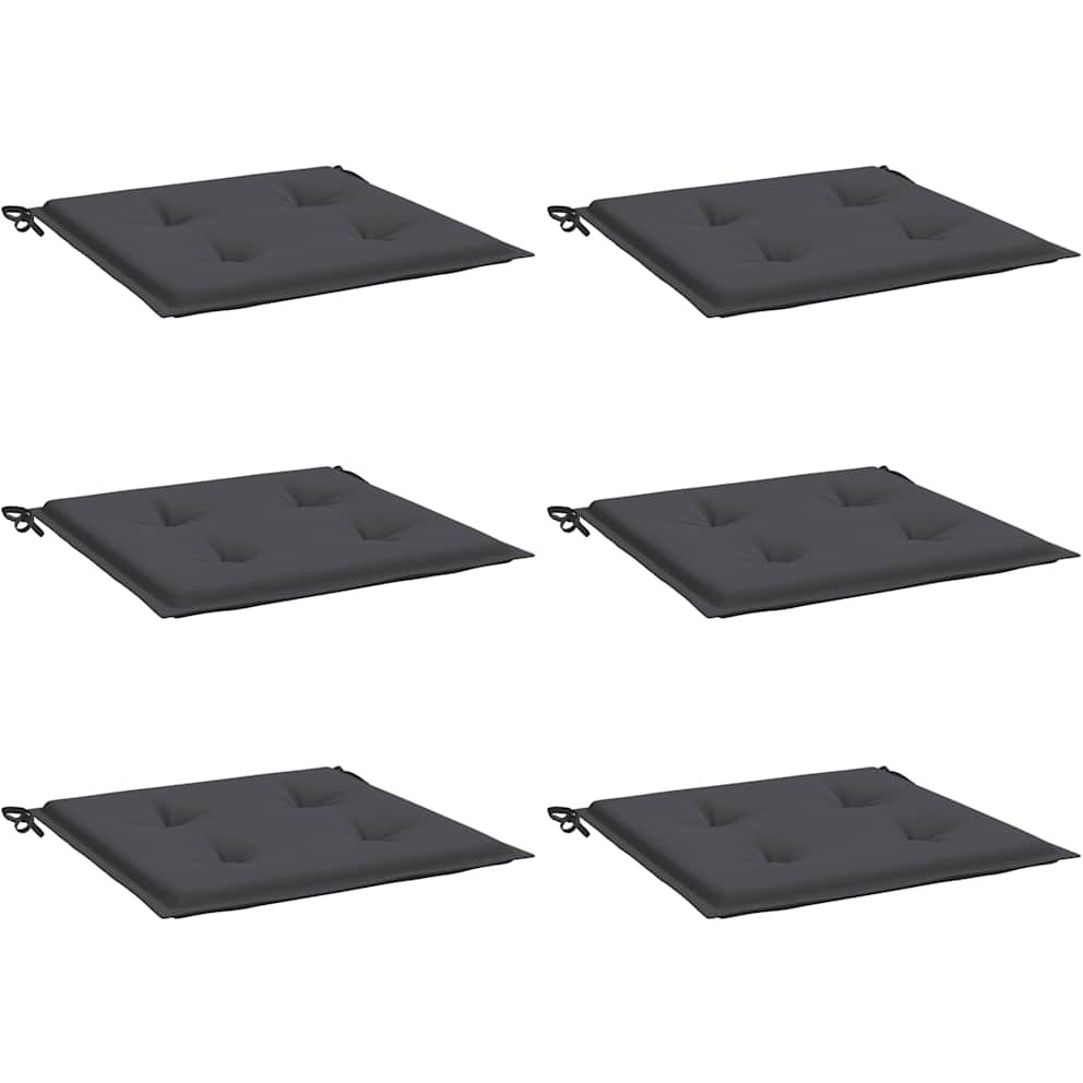 vidaXL Garden Chair Cushions 6 pcs Anthracite 19.7&quotx19.7&quotx1.2" Fabric