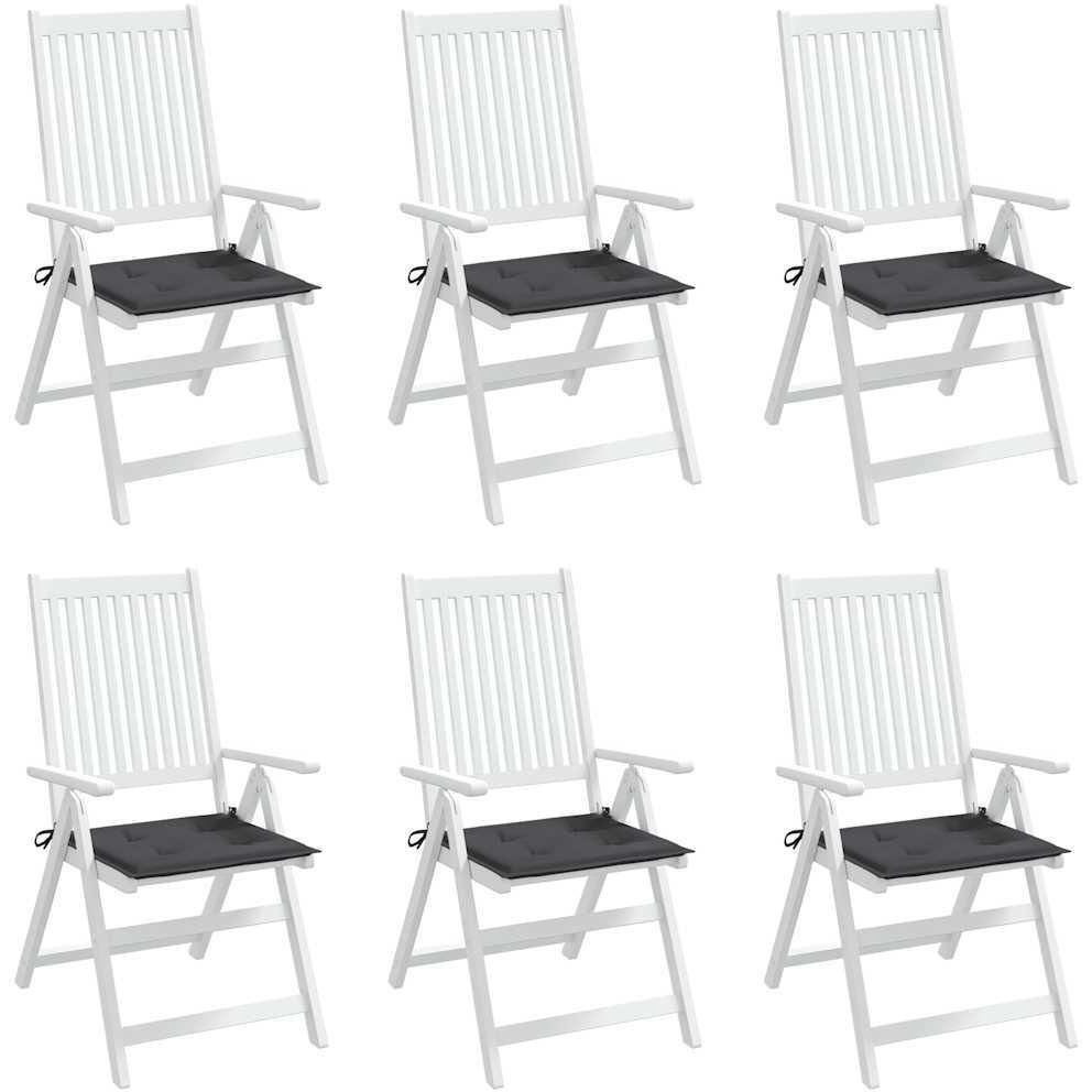 vidaXL Garden Chair Cushions 6 pcs Anthracite 19.7&quotx19.7&quotx1.2" Fabric
