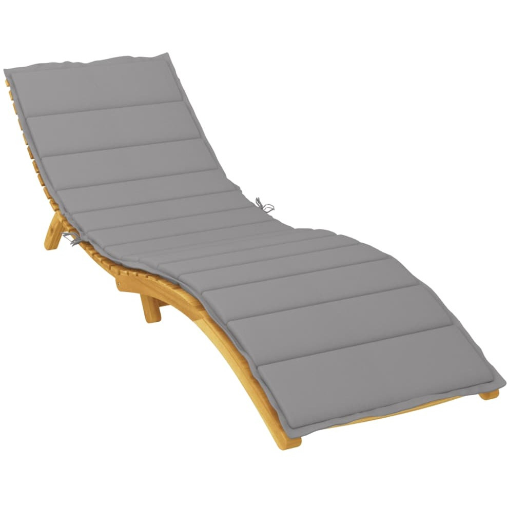 vidaXL Sun Lounger Cushion Gray 78.7&quotx19.7&quotx1.2" Fabric