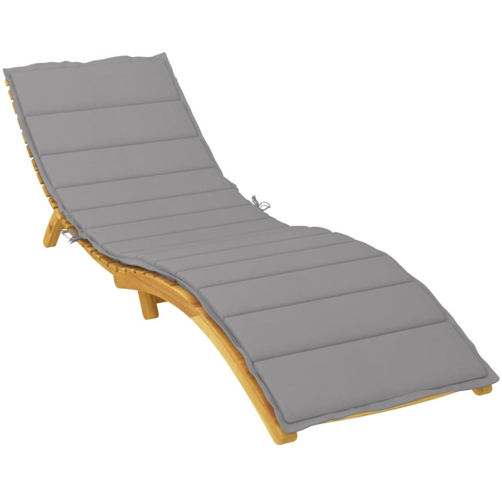 vidaXL Sun Lounger Cushion Gray 78.7&quotx23.6&quotx1.2" Fabric