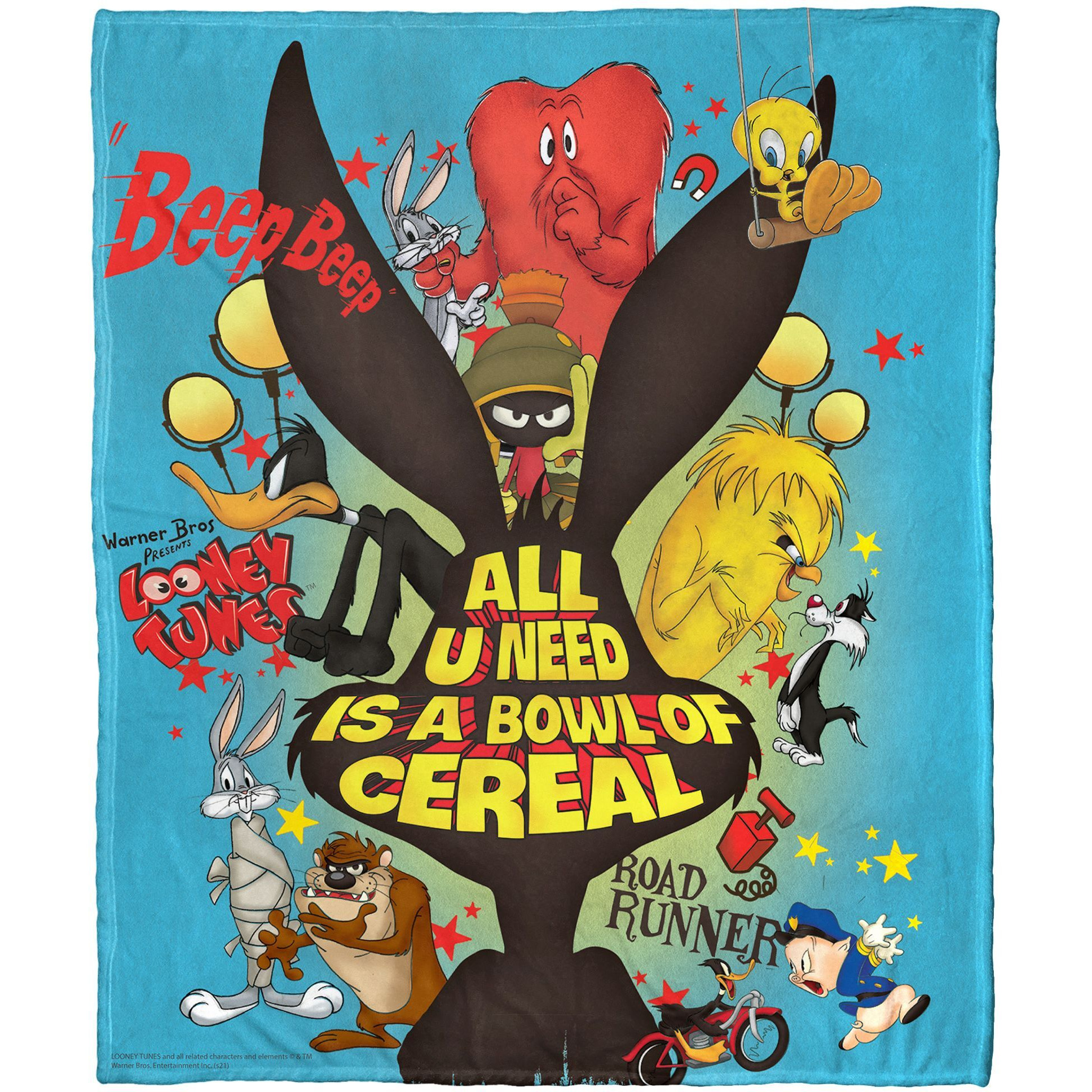 Looney Tunes, Bowl of Cereal Aggretsuko Comics Silk Touch Throw Blanket, 50" x 60"(D0102HARY8V.)