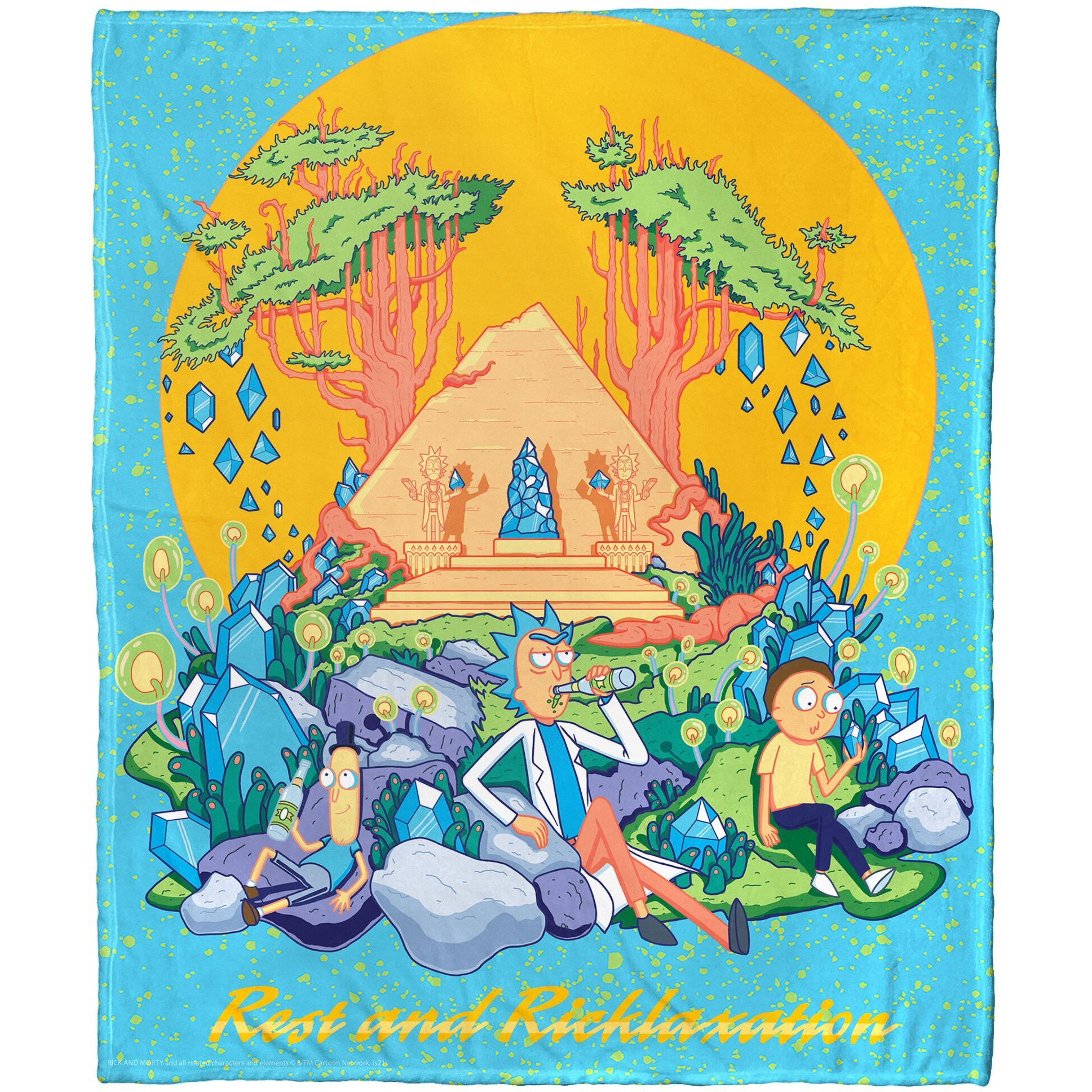 Rick & Morty, Ricktanical Aggretsuko Comics Silk Touch Throw Blanket, 50" x 60"(D0102HARD7U.)