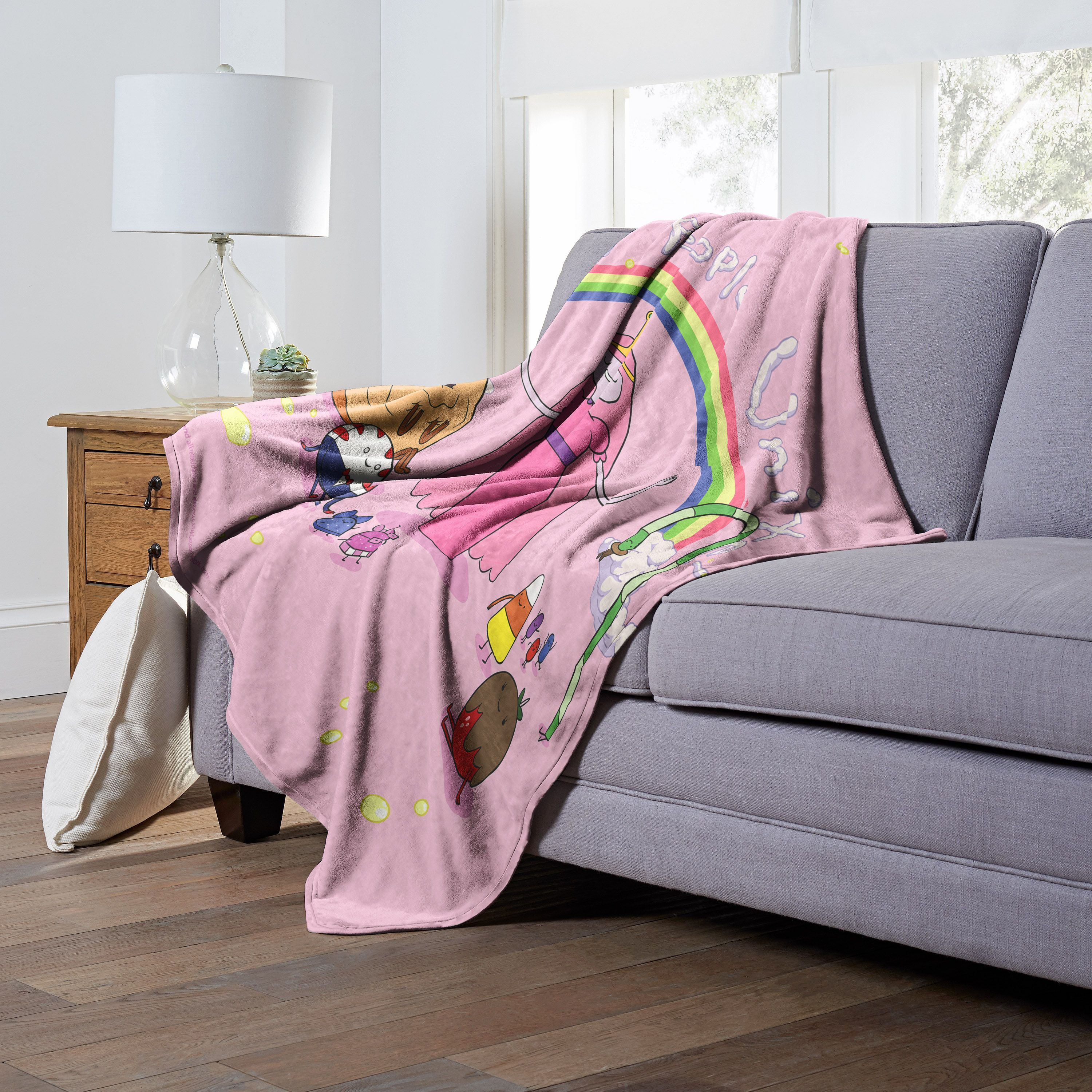 Adventure Time, Candy People Unite Aggretsuko Comics Silk Touch Throw Blanket, 50" x 60"(D0102HAR6IG.)