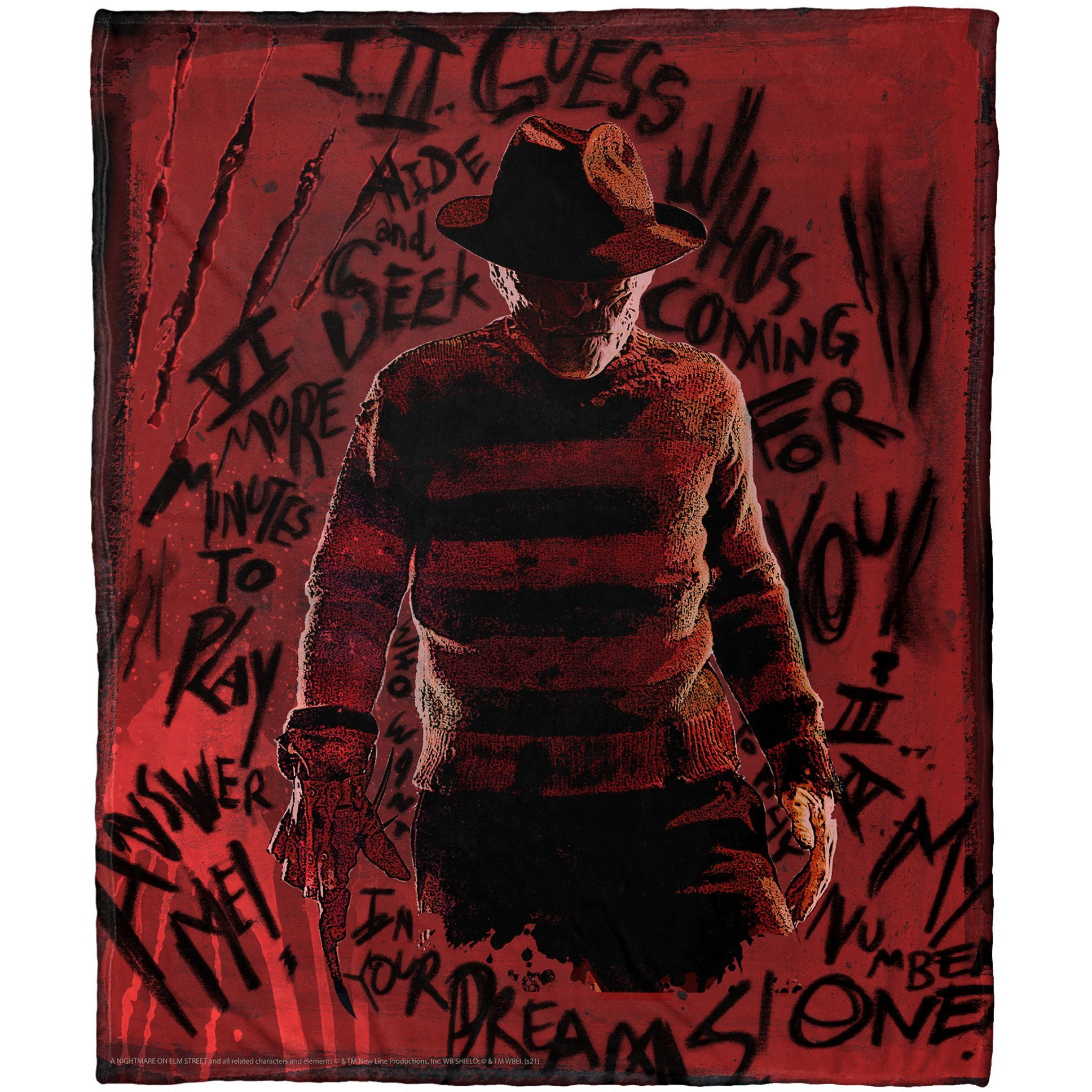 Nightmare on Elm Street, Freddy's Claw Aggretsuko Comics Silk Touch Throw Blanket, 50" x 60"(D0102HARDNV.)