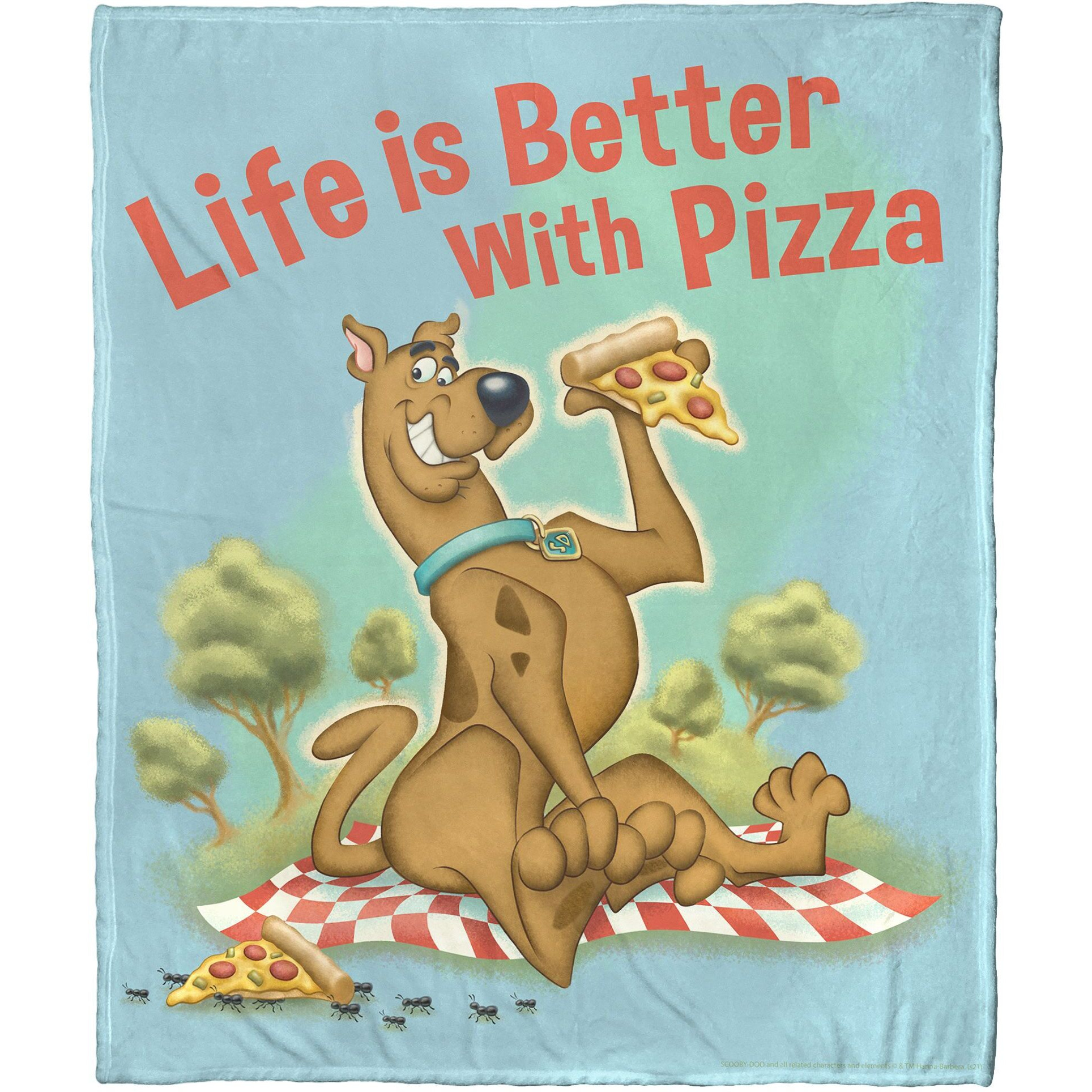 Scooby Doo, Pizza is Life Aggretsuko Comics Silk Touch Throw Blanket, 50" x 60"(D0102HARD6A.)