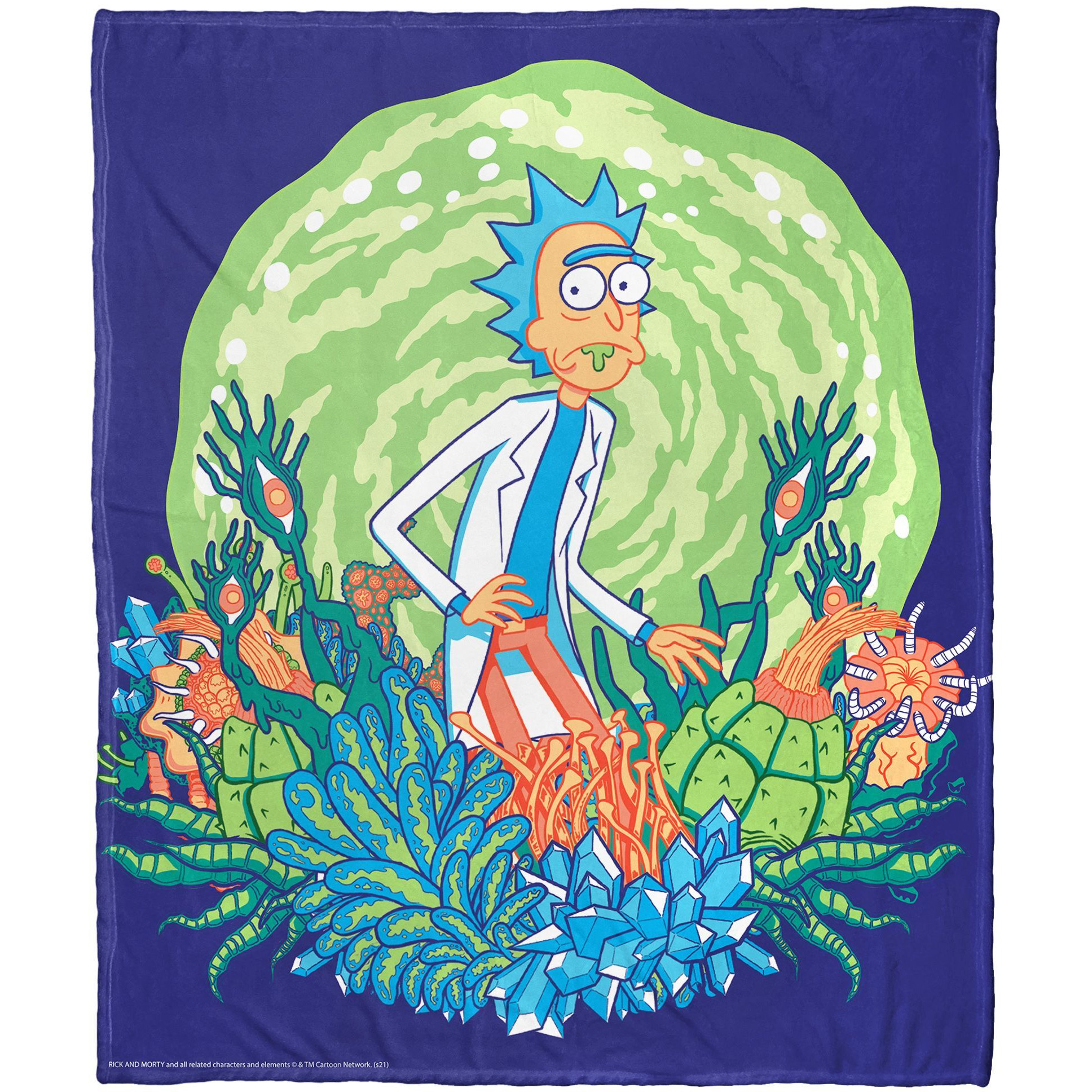 Rick & Morty, Where is Rick Aggretsuko Comics Silk Touch Throw Blanket, 50" x 60"(D0102HARDR7.)