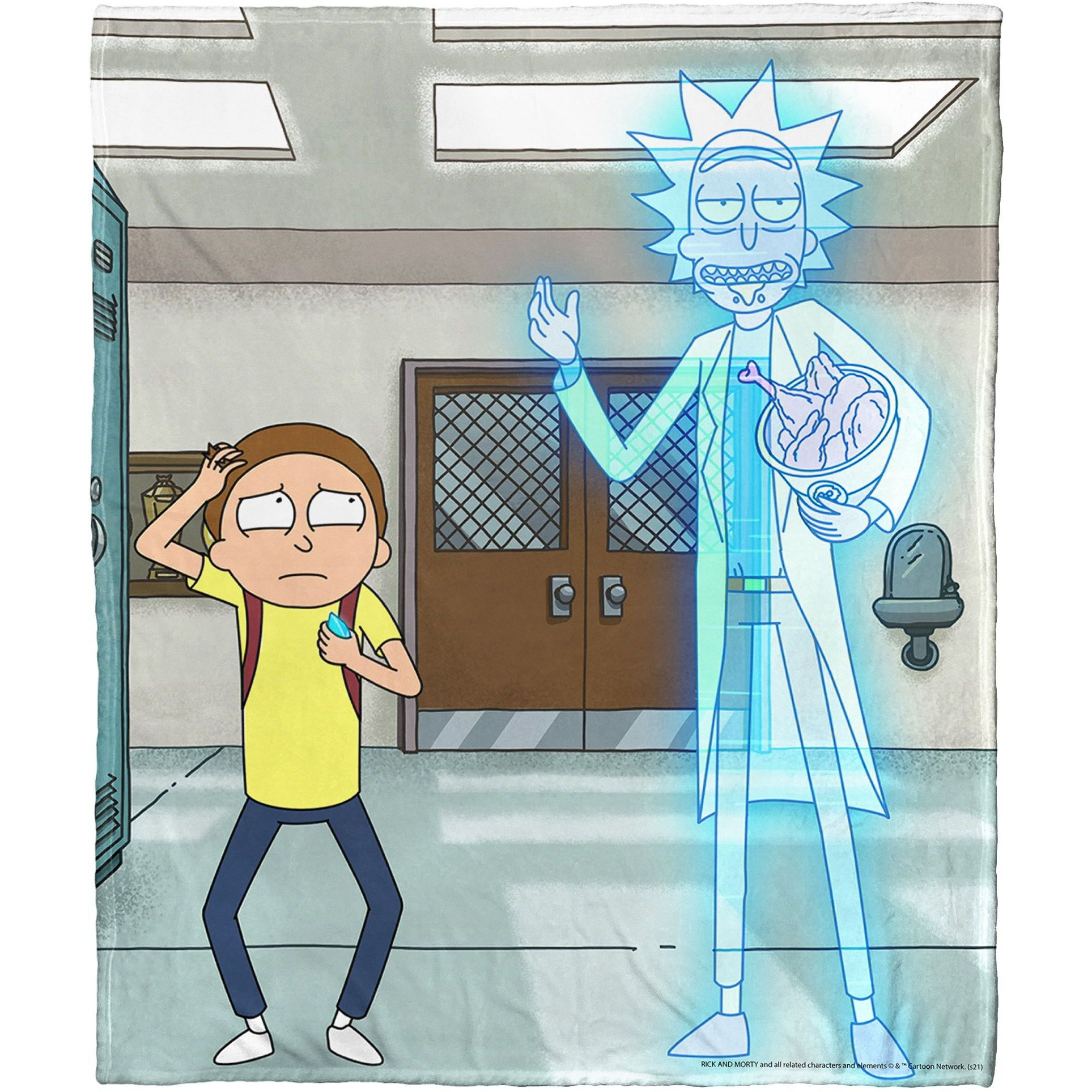 Rick & Morty, Holographic Chicken Aggretsuko Comics Silk Touch Throw Blanket, 50" x 60"(D0102HARDXW.)