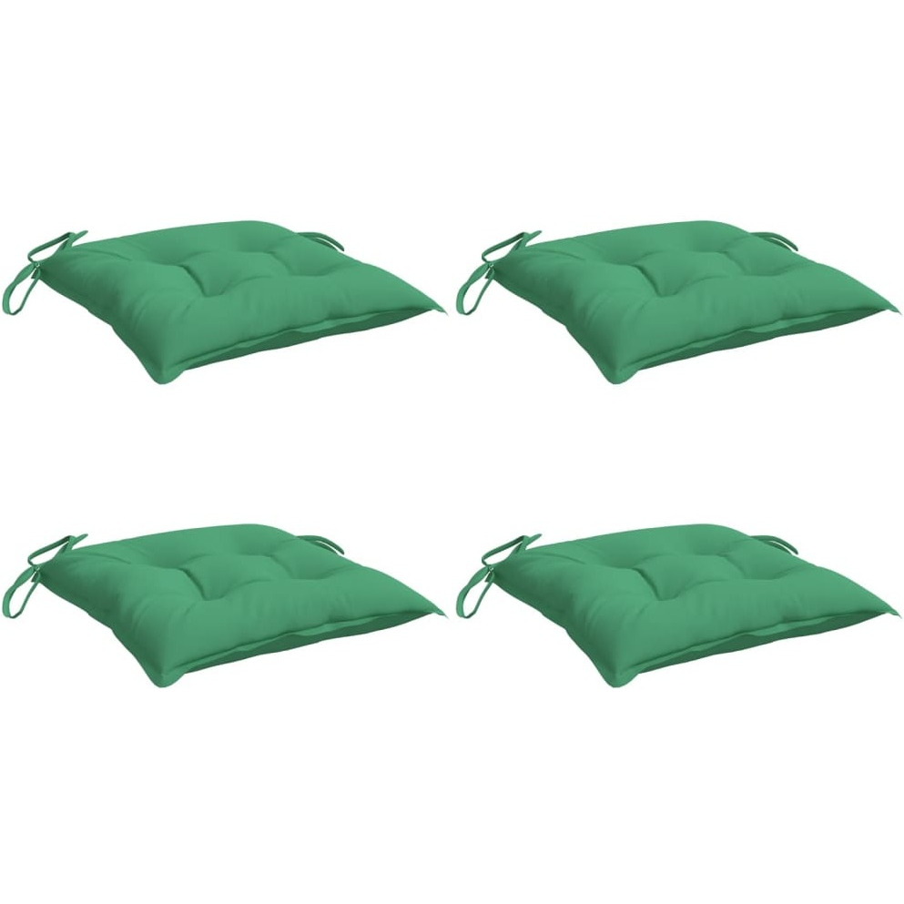 vidaXL Chair Cushions 4 pcs Green 19.7&quotx19.7&quotx2.8" Fabric