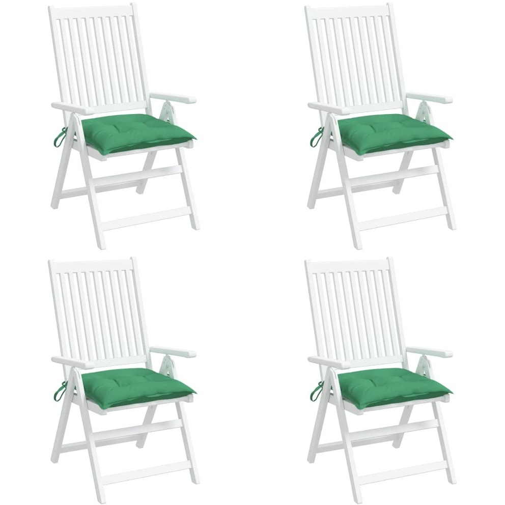 vidaXL Chair Cushions 4 pcs Green 19.7&quotx19.7&quotx2.8" Fabric