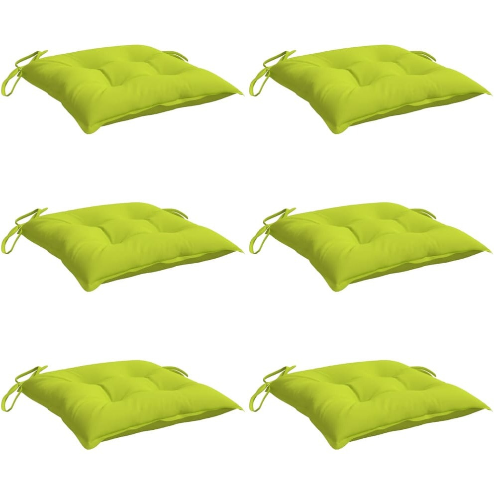 vidaXL Chair Cushions 6 pcs Bright Green 15.7&quotx15.7&quotx2.8" Fabric