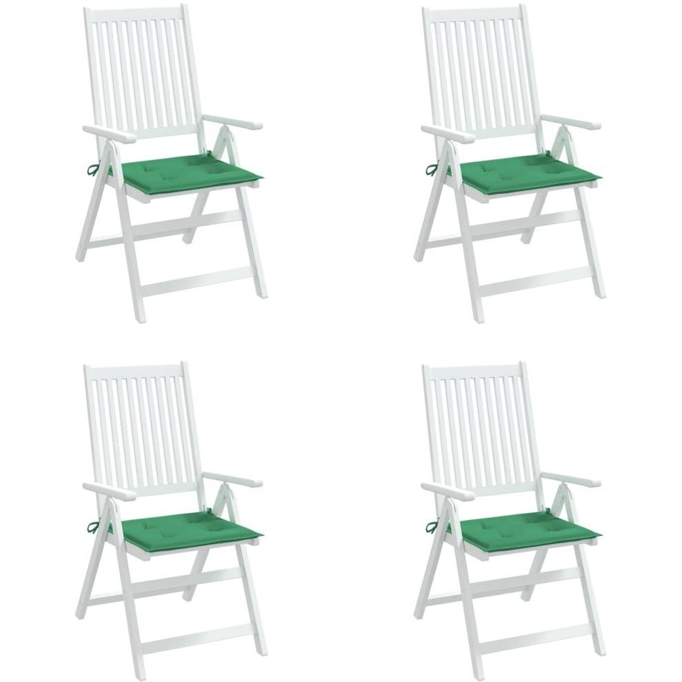 vidaXL Garden Chair Cushions 4 pcs Green 19.7&quotx19.7&quotx1.2" Fabric