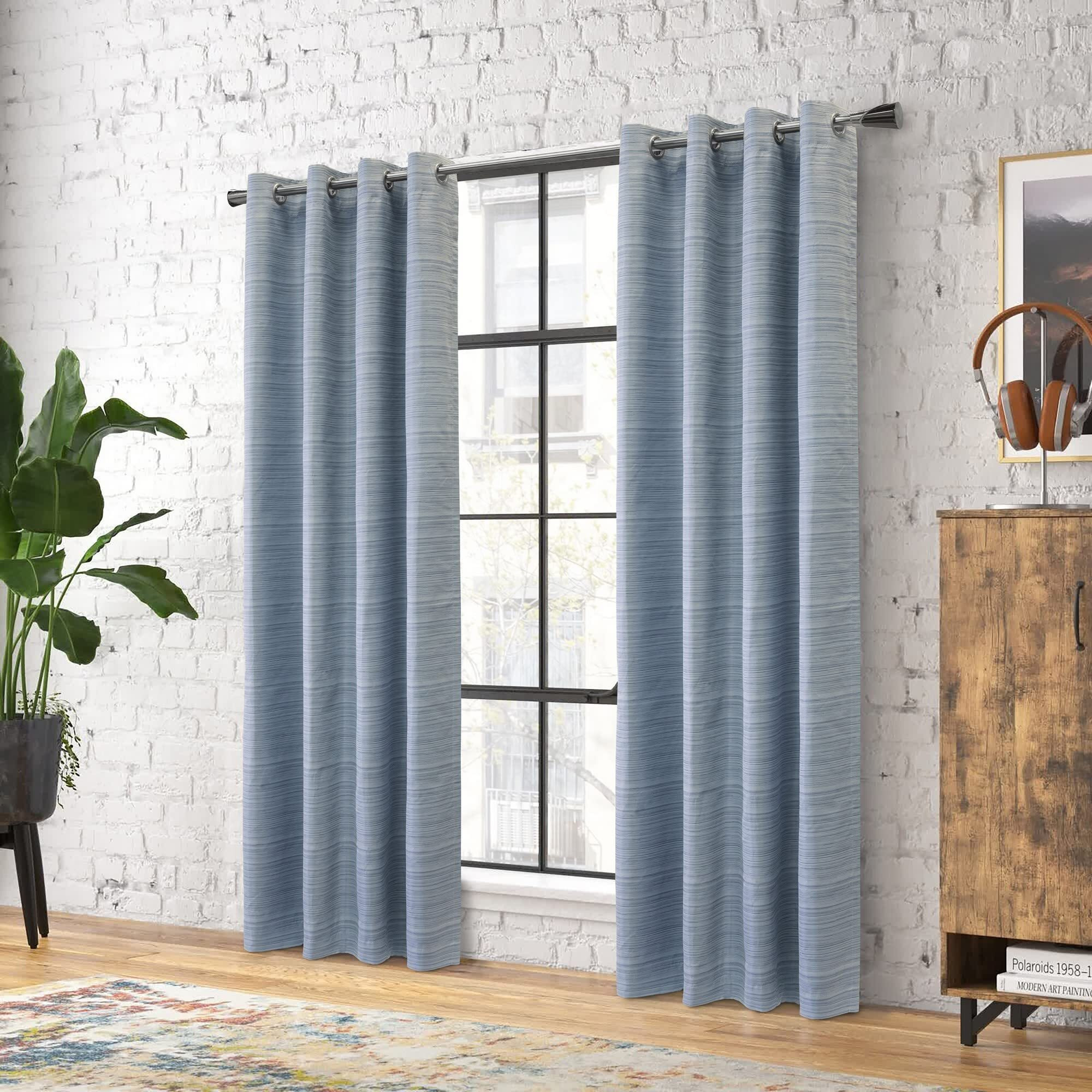 Solstice Grommet Curtain Panel Window Dressing 52 x 95 in Navy