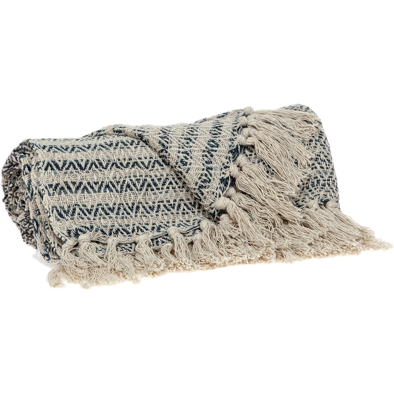 Beige and Taupe Diamond Weave Handloom Throw