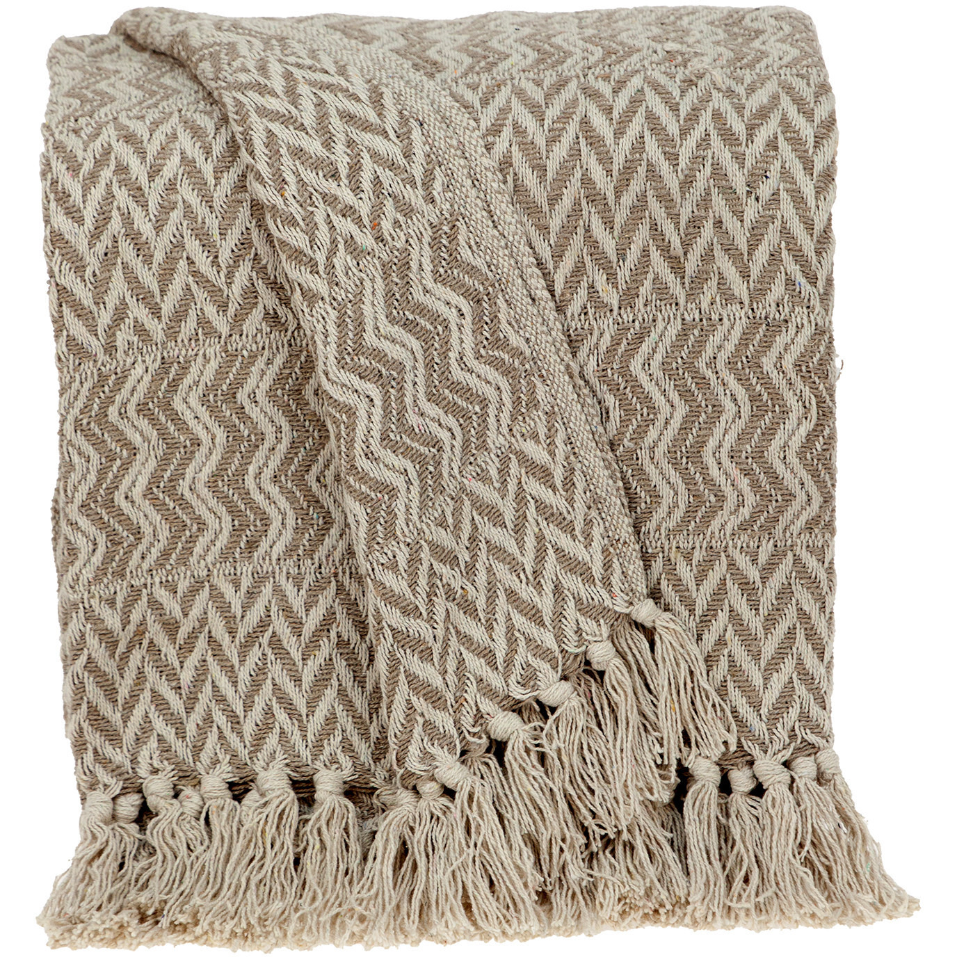 Multi Beige Herringbone Woven Handloom Throw