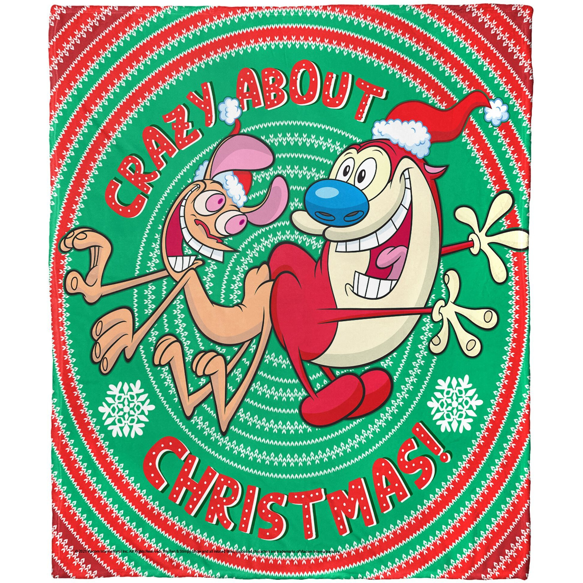 Ren and Stimpy, Crazy about Christmas Aggretsuko Comics Silk Touch Throw Blanket, 50" x 60"(D0102HARY3V.)