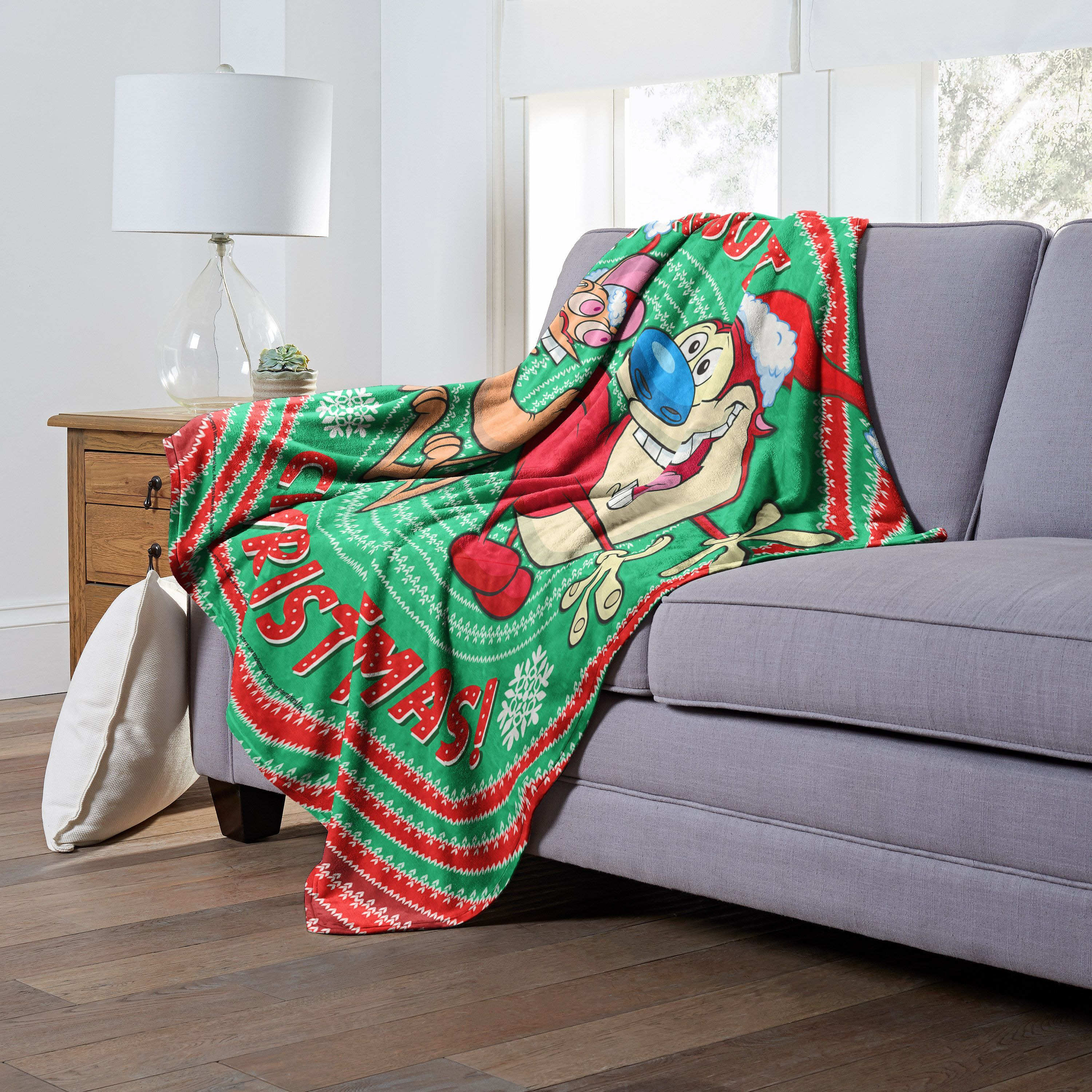 Ren and Stimpy, Crazy about Christmas Aggretsuko Comics Silk Touch Throw Blanket, 50" x 60"(D0102HARY3V.)