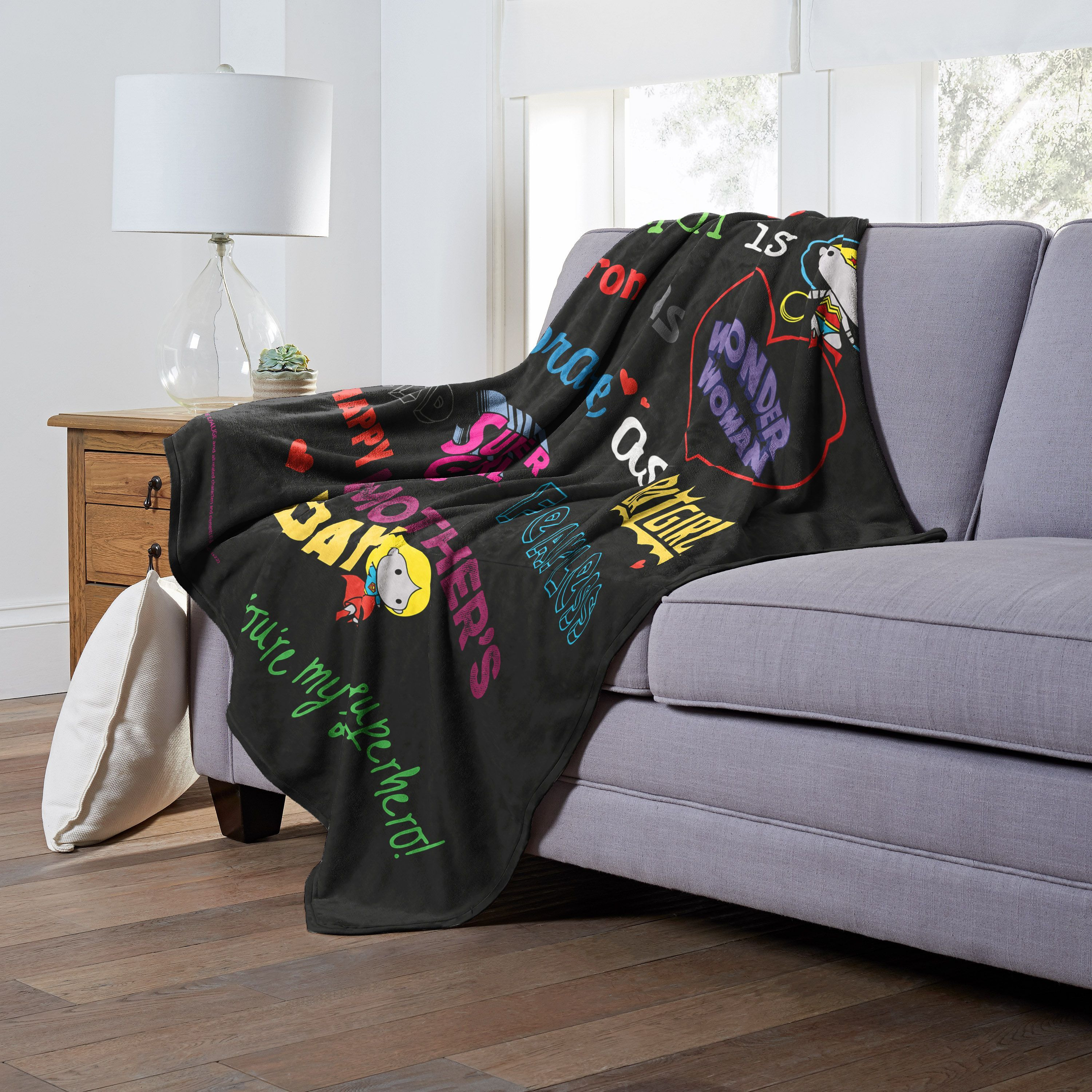 Justice League, Mom is Super Aggretsuko Comics Silk Touch Throw Blanket, 50" x 60"(D0102HARYZY.)