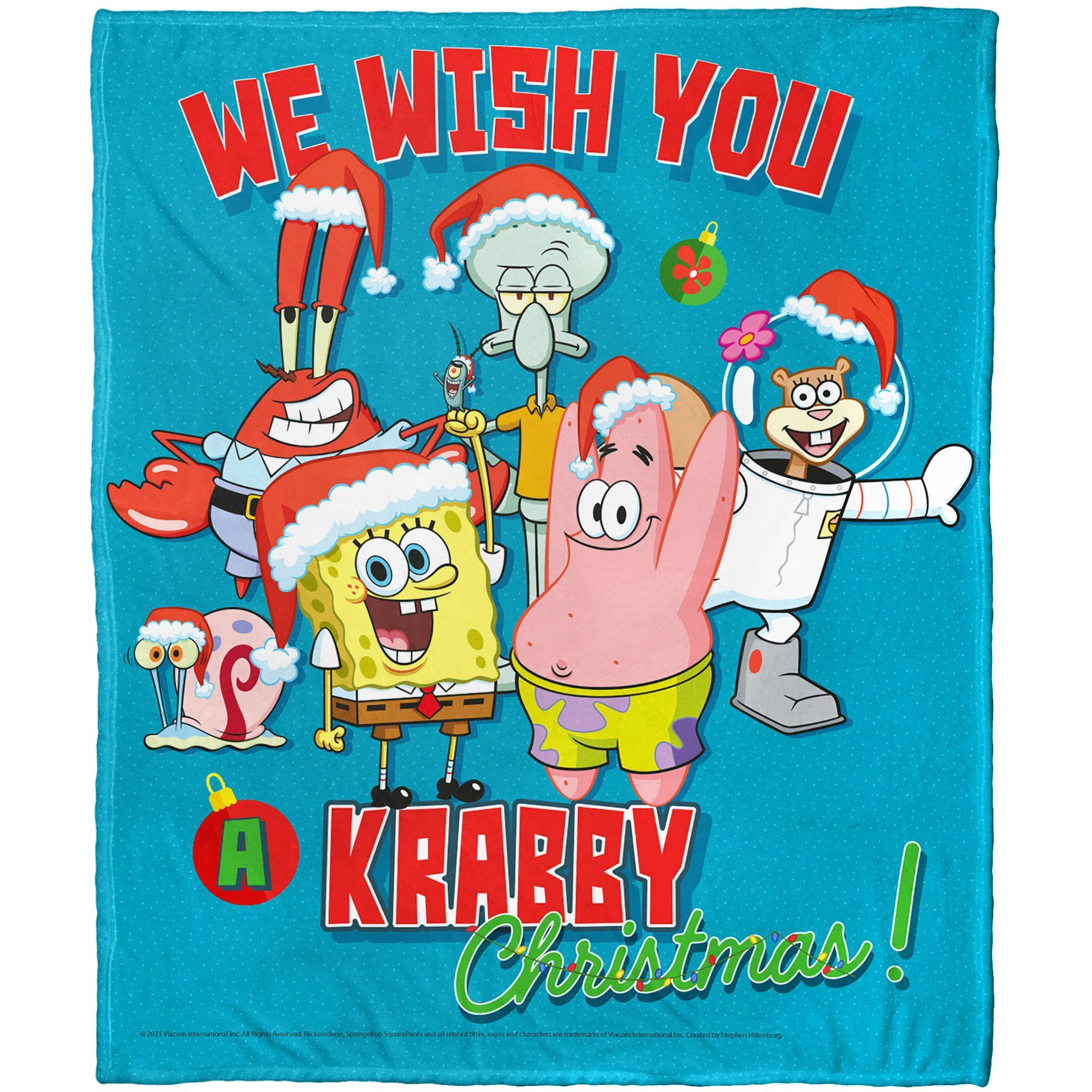 SpongeBob, Krabby Christmas Aggretsuko Comics Silk Touch Throw Blanket, 50" x 60"(D0102HAR6SU.)