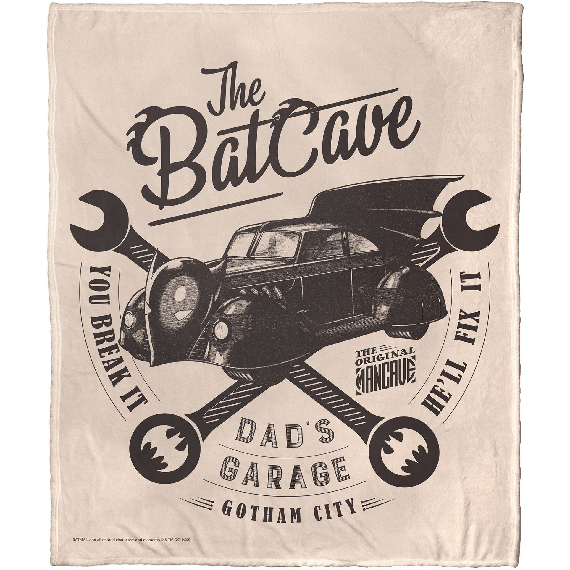 Batman, The Dad Cave Aggretsuko Comics Silk Touch Throw Blanket, 50" x 60"(D0102HAR6AW.)