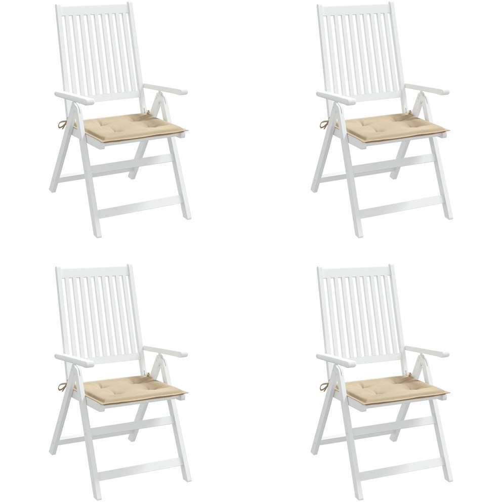 vidaXL Garden Chair Cushions 4 pcs Beige 19.7&quotx19.7&quotx1.2" Fabric