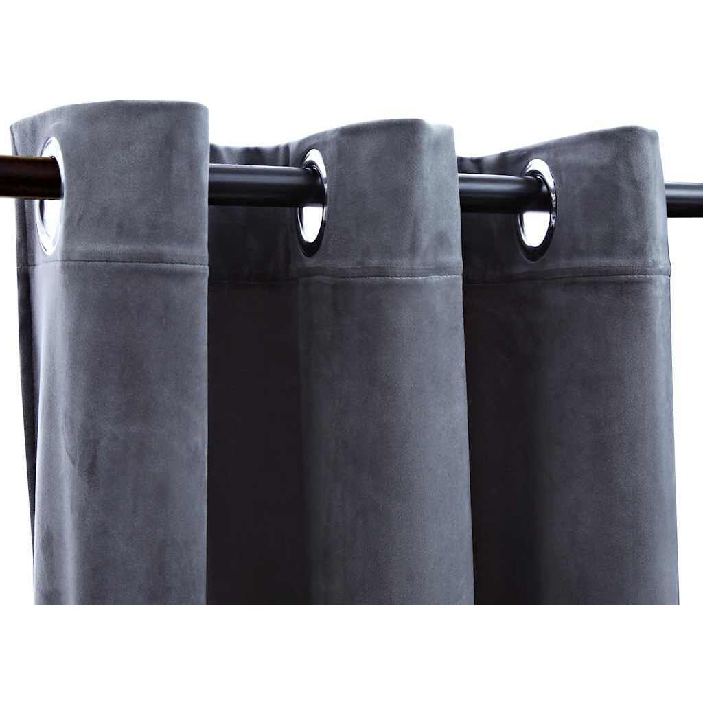 vidaXL Blackout Curtains with Rings 2 pcs Anthracite 37&quotx63" Velvet