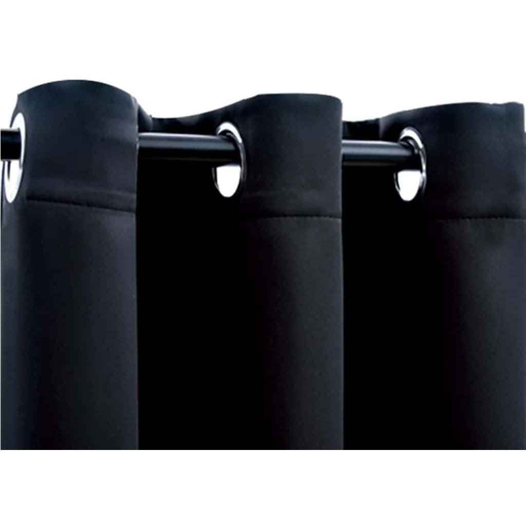 vidaXL Blackout Curtains with Rings 2 pcs Black 37&quotx95" Fabric
