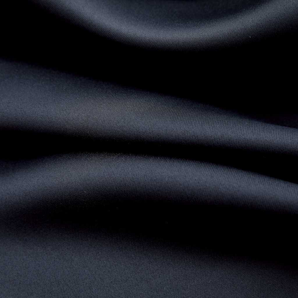 vidaXL Blackout Curtains with Rings 2 pcs Black 37&quotx95" Fabric