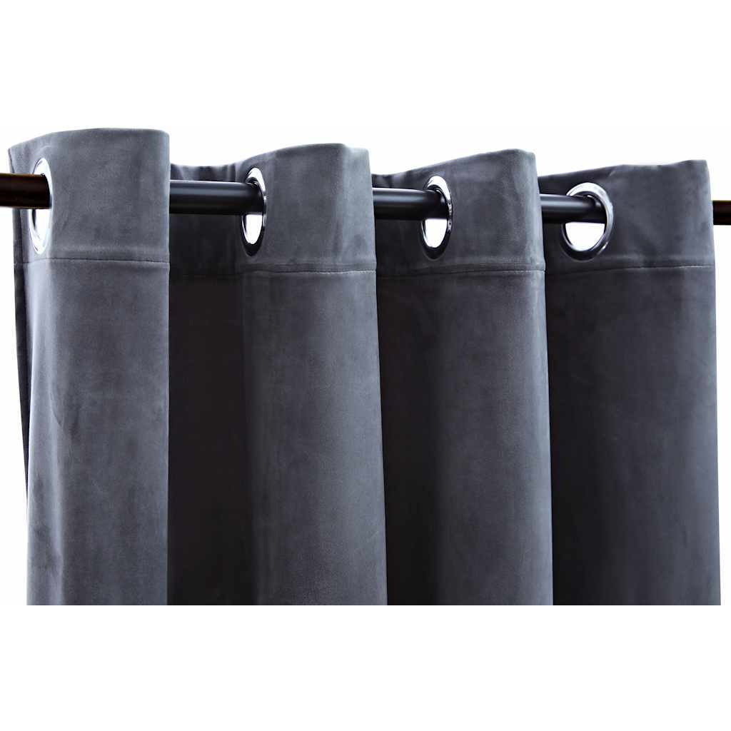 vidaXL Blackout Curtains with Rings 2 pcs Anthracite 54&quotx84" Velvet