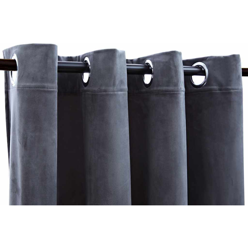 vidaXL Blackout Curtains with Rings 2 pcs Anthracite 54&quotx63" Velvet