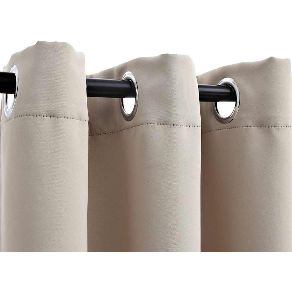 vidaXL Blackout Curtains with Rings 2 pcs Beige 37&quotx84" Fabric