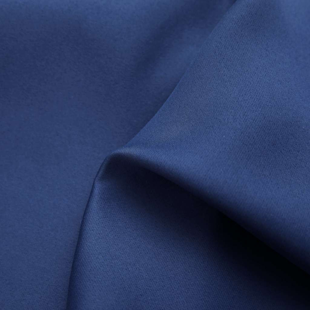 vidaXL Blackout Curtains with Rings 2 pcs Navy Blue 37&quotx63" Fabric