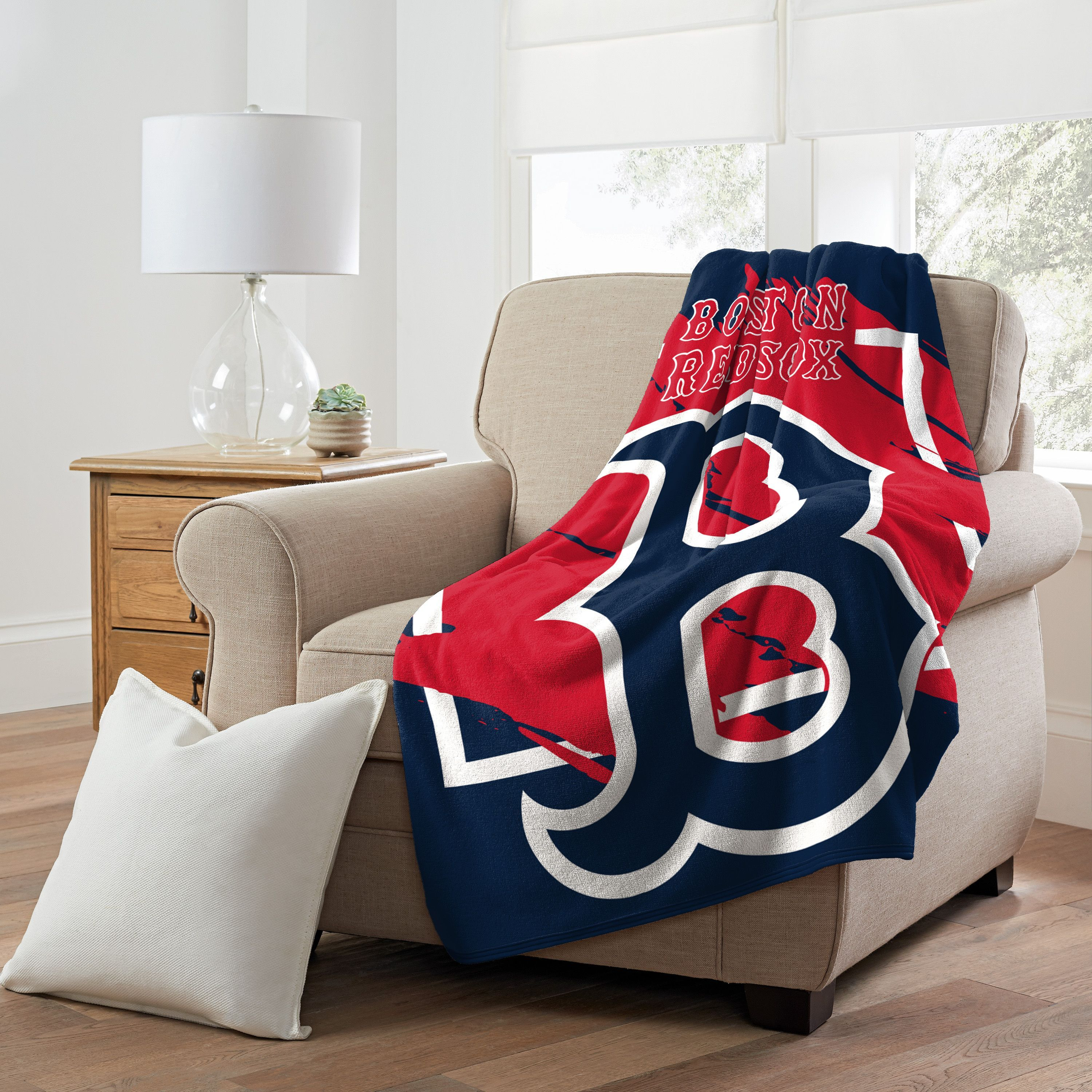 Boston Red Sox Blanket 46x60 Micro Raschel Dimensional Design Rolled