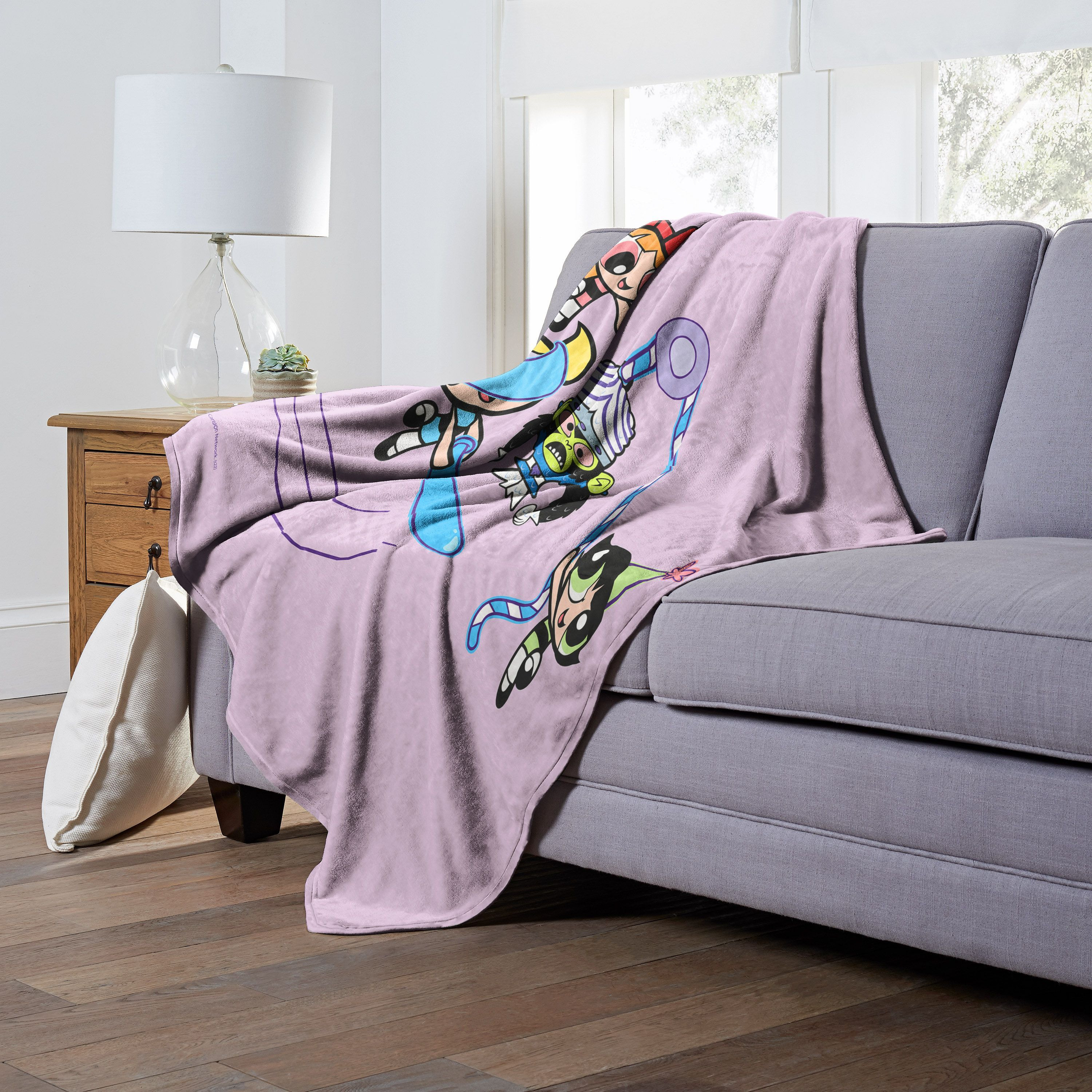 WB  POWERPUFF gIRLS, Birthday Bash the Baddie, Silk Touch Throw Blanket, 50x60(D0102H21ggA)