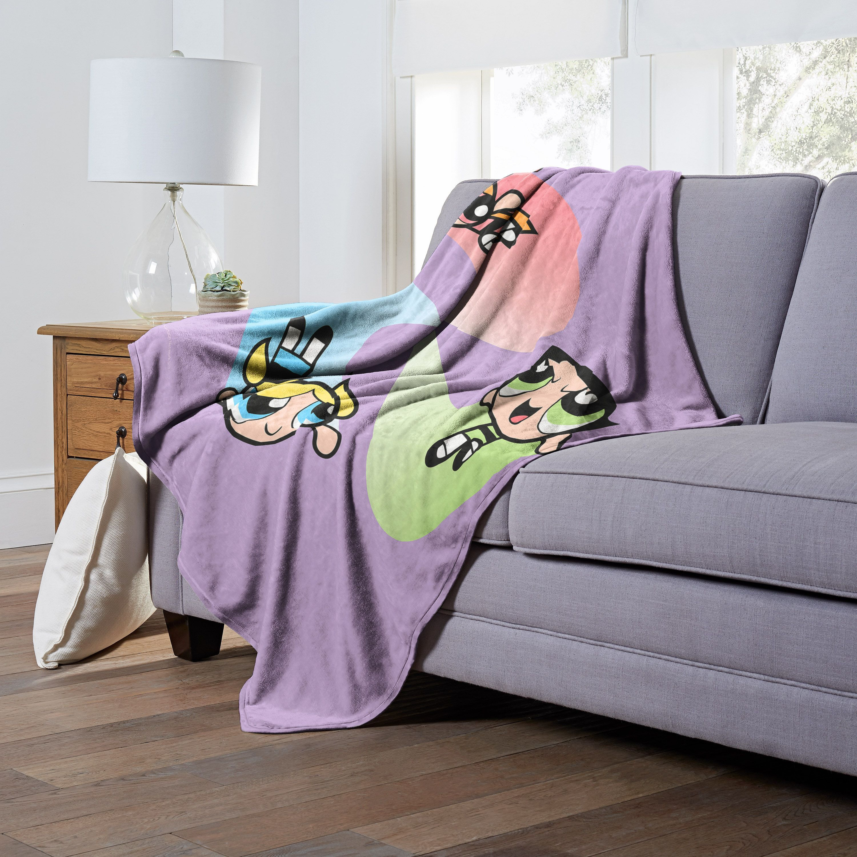 WB  POWERPUFF gIRLS, Super Swirl, Silk Touch Throw Blanket, 50x60(D0102H21g2U)