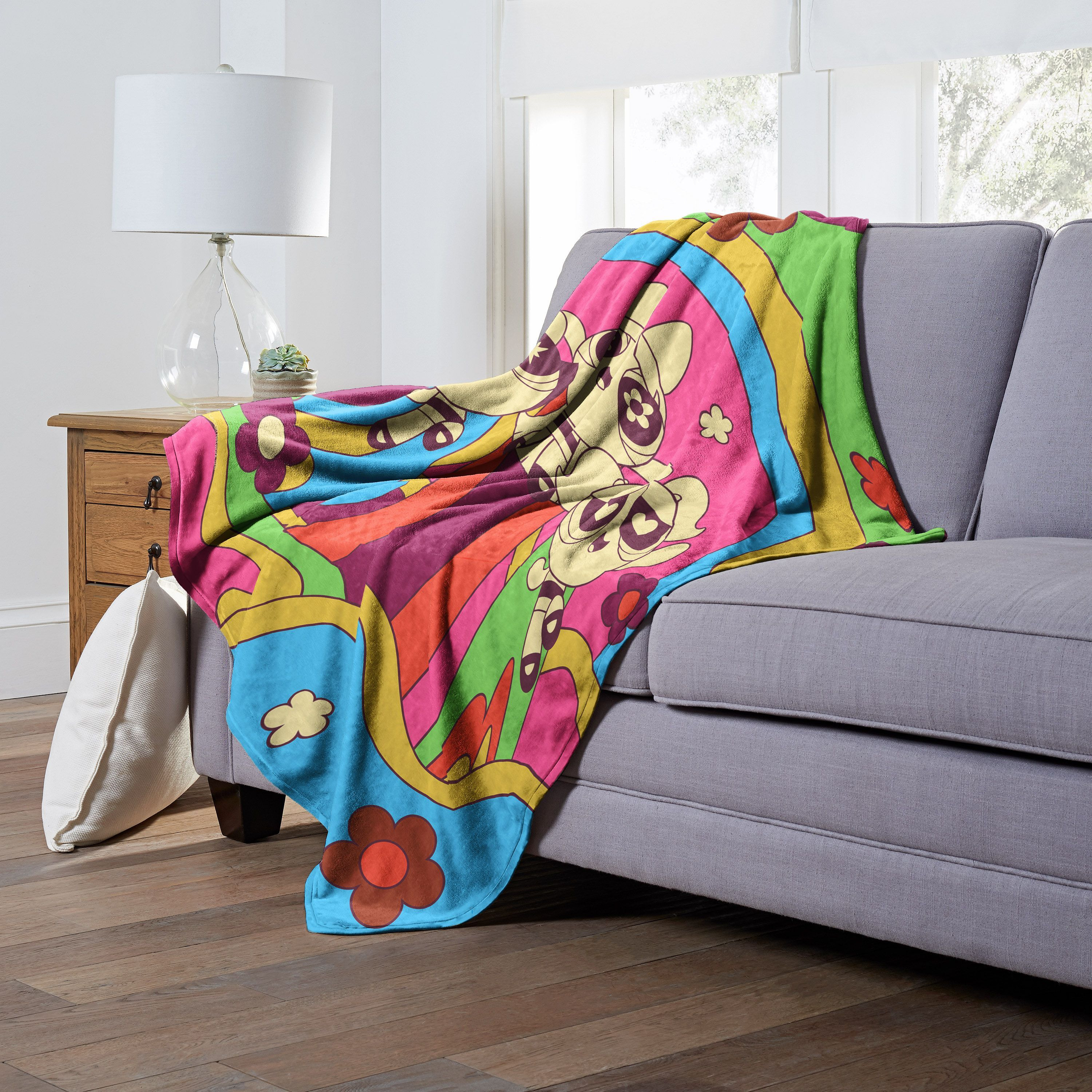 WB  POWERPUFF gIRLS, 70s Style Puffs, Silk Touch Throw Blanket, 50x60(D0102H21g2Y)