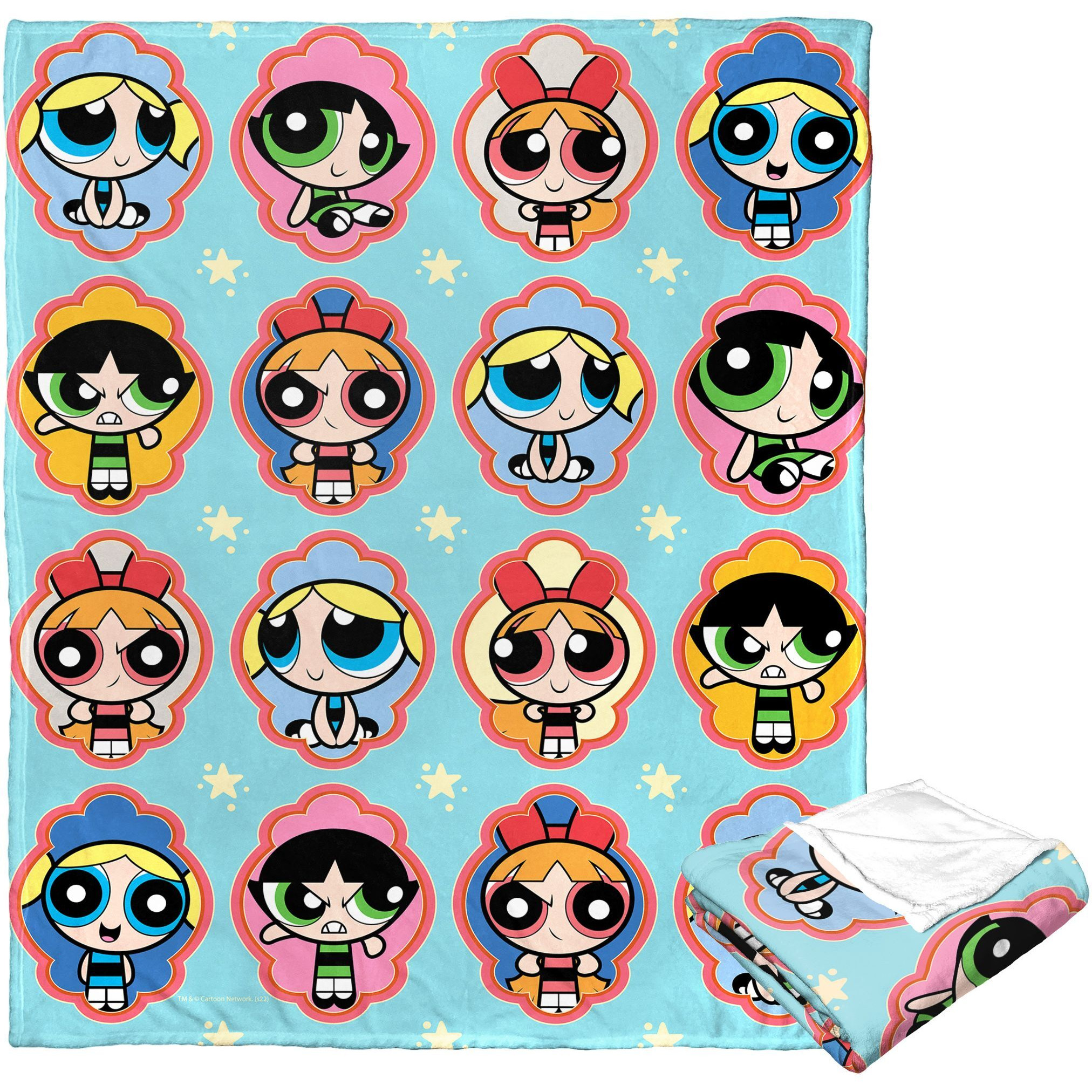 WB  POWERPUFF gIRLS, classic Expressions, Silk Touch Throw Blanket, 50x60(D0102H21gXg)
