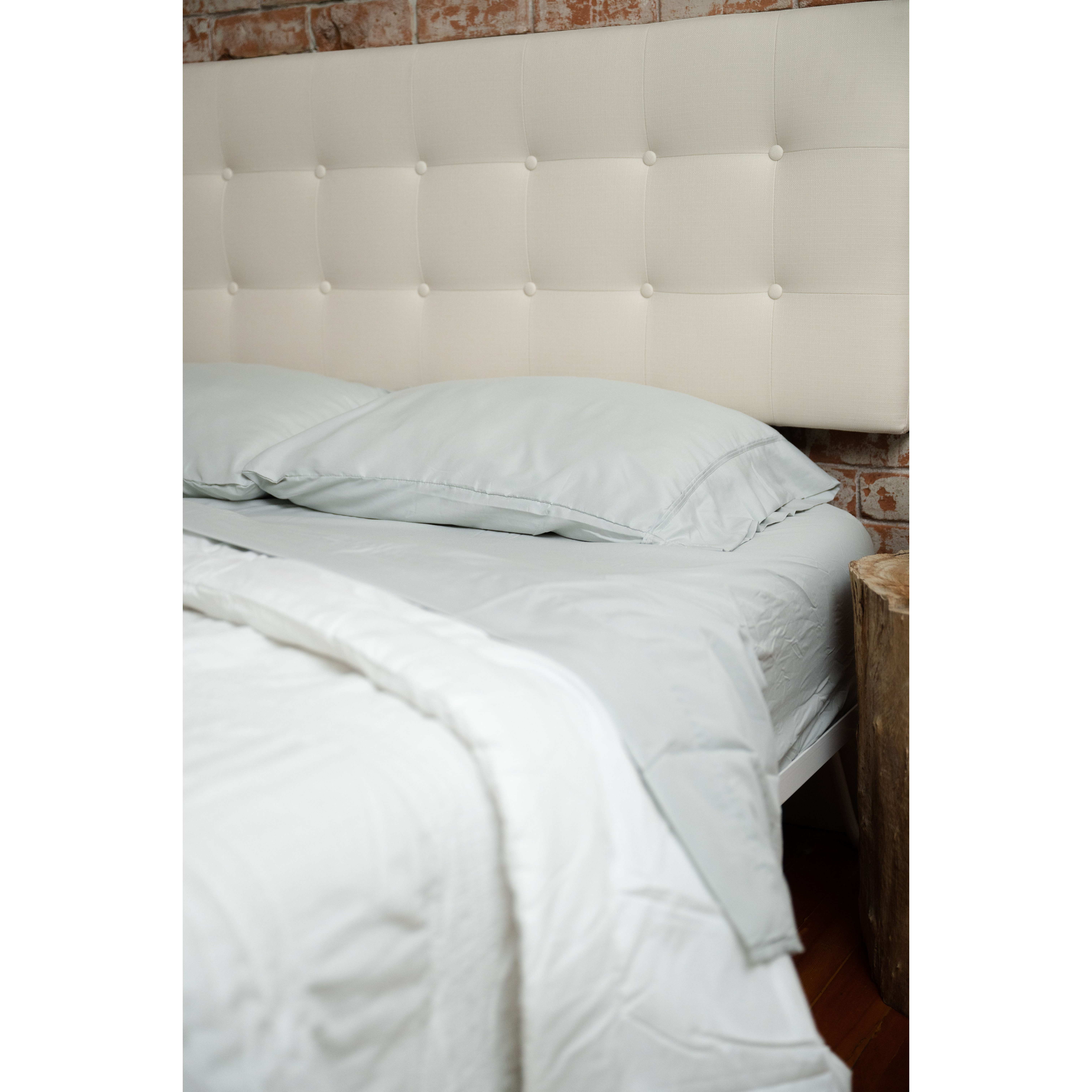 Omne Sleep 4-Piece Pewter Brushed Microfiber Queen Hypoallergenic Sheet Set(D0102H7BSc8)