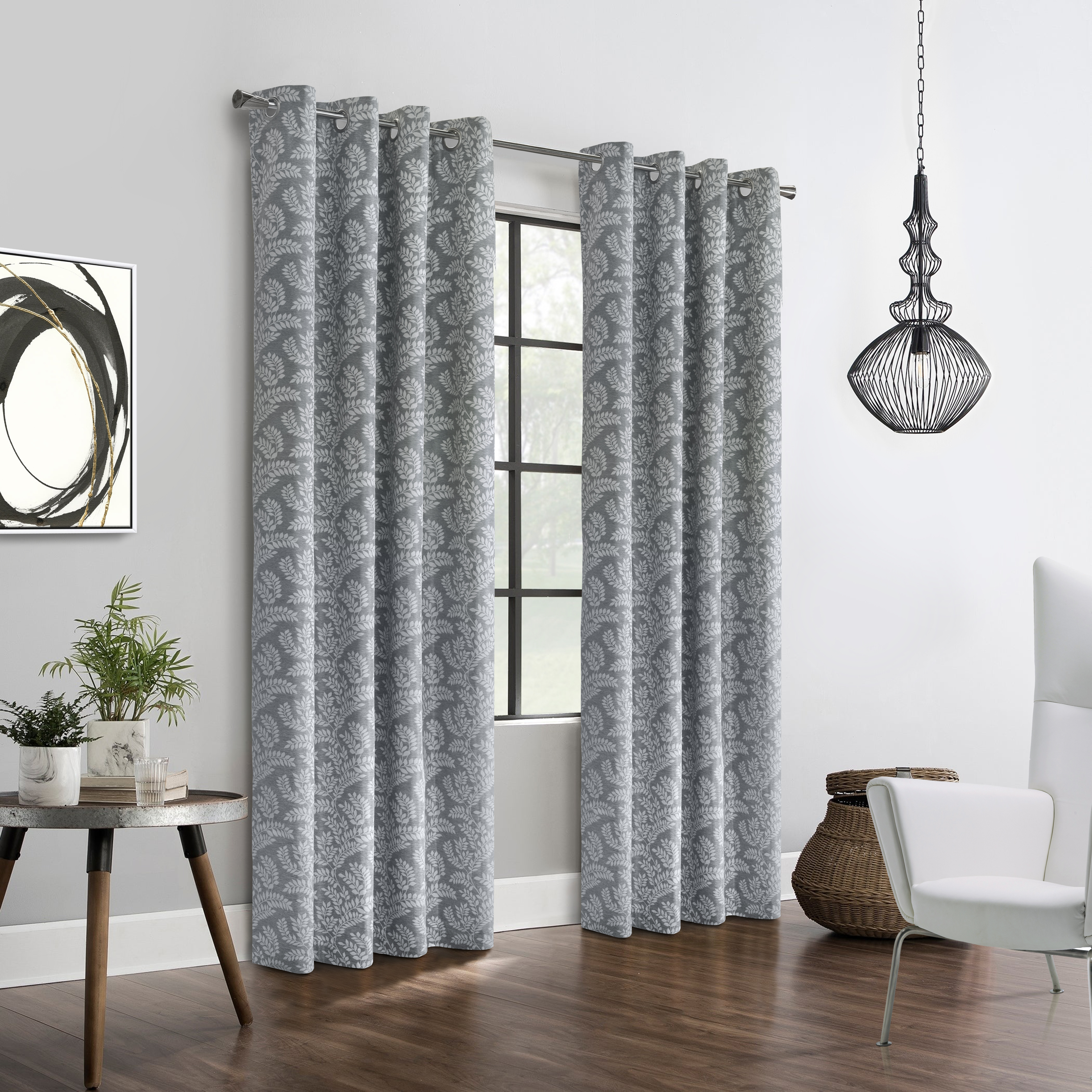 Patricia Blackout Grommet Curtain Panel 52 x 84 in Silver
